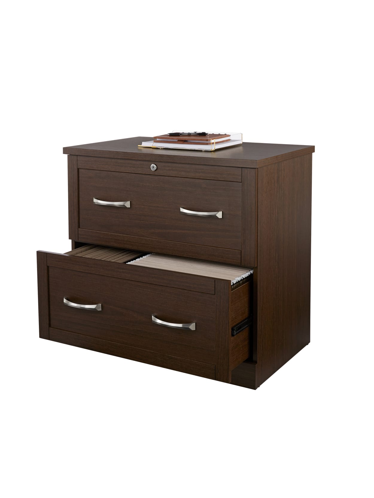 Realspace Cabinet 2 Drawer Lateral Mocha Office Depot