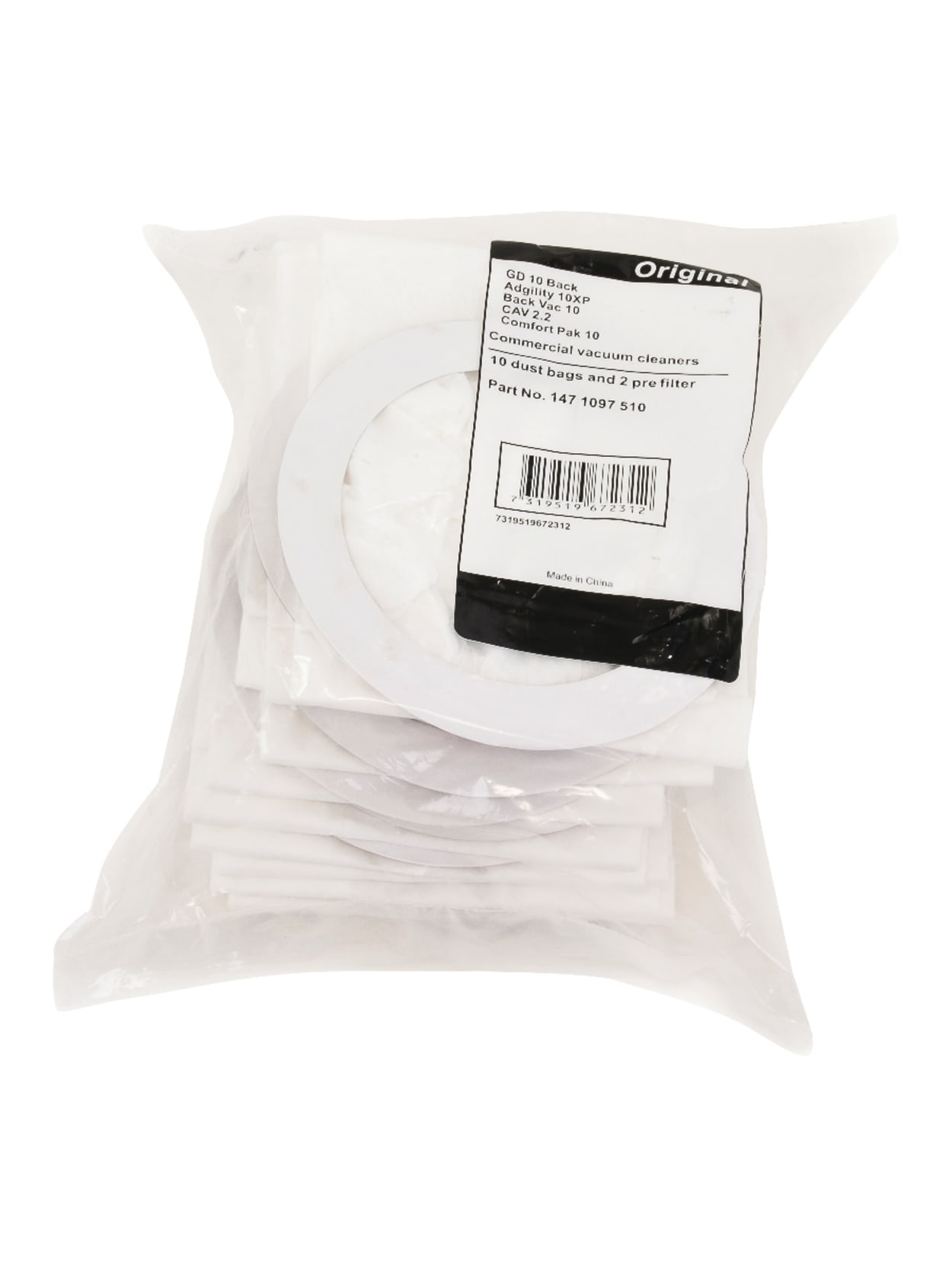 Clarke Dust Bags For Comfort Pak 10 Quart Backpack Vacuum Pack Of 10 Office Depot