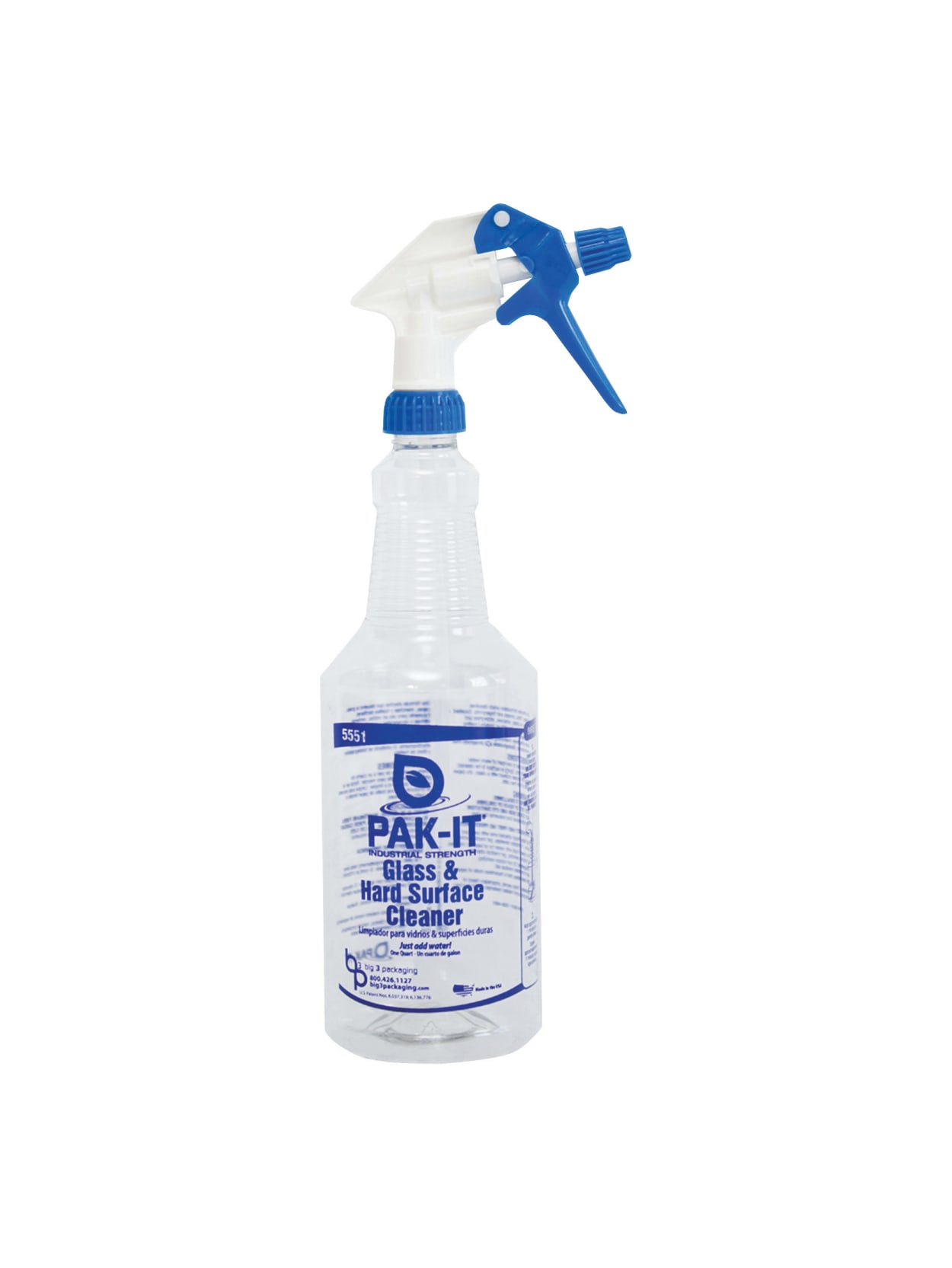 Big 3 Packaging Pak It Spray Bottle Glasshard Surface Cleaner 32 Oz Bottle Office Depot