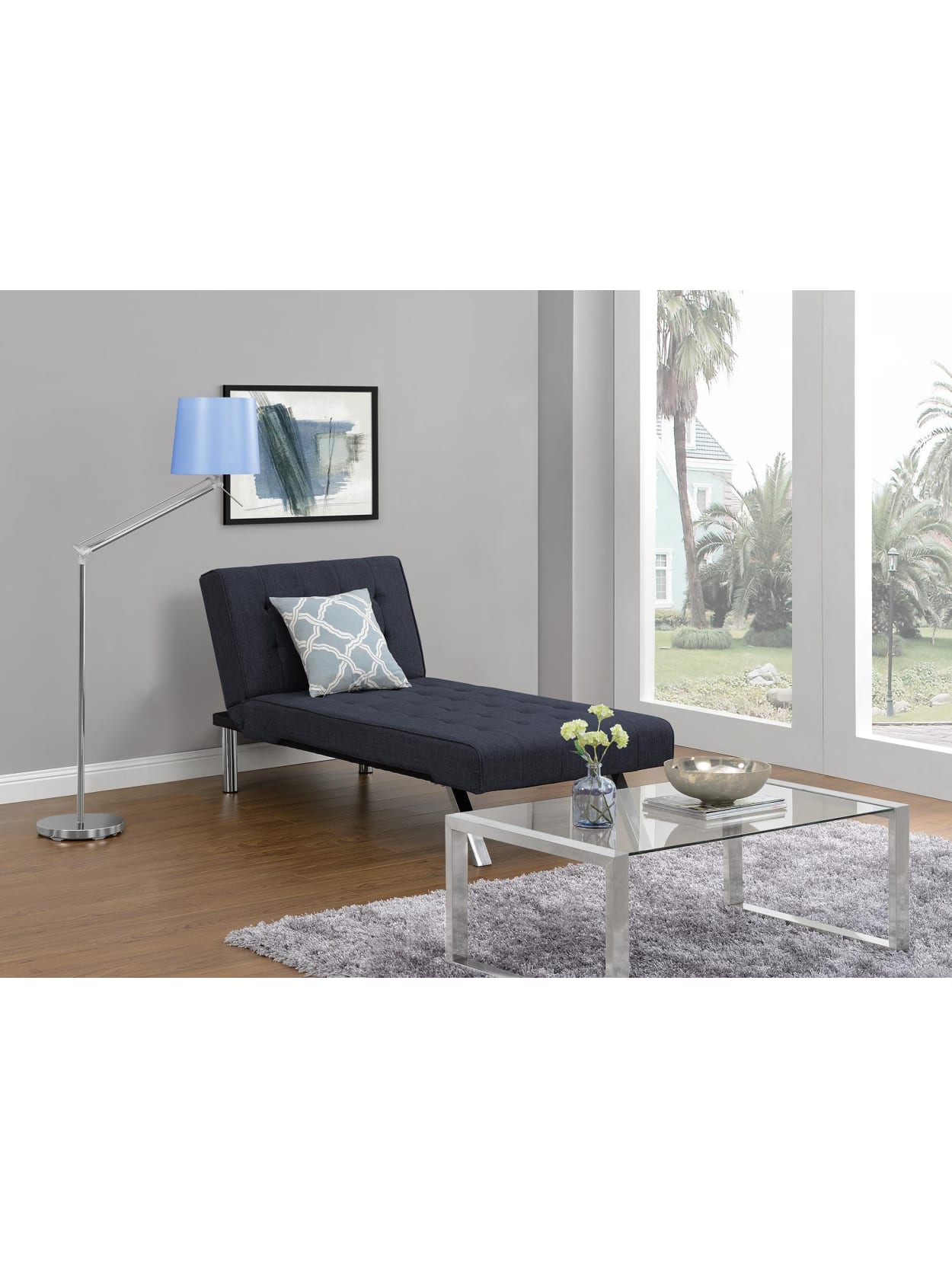 clearance chaise lounge on Dhp Emily Chaise Lounger Linen Navy Office Depot