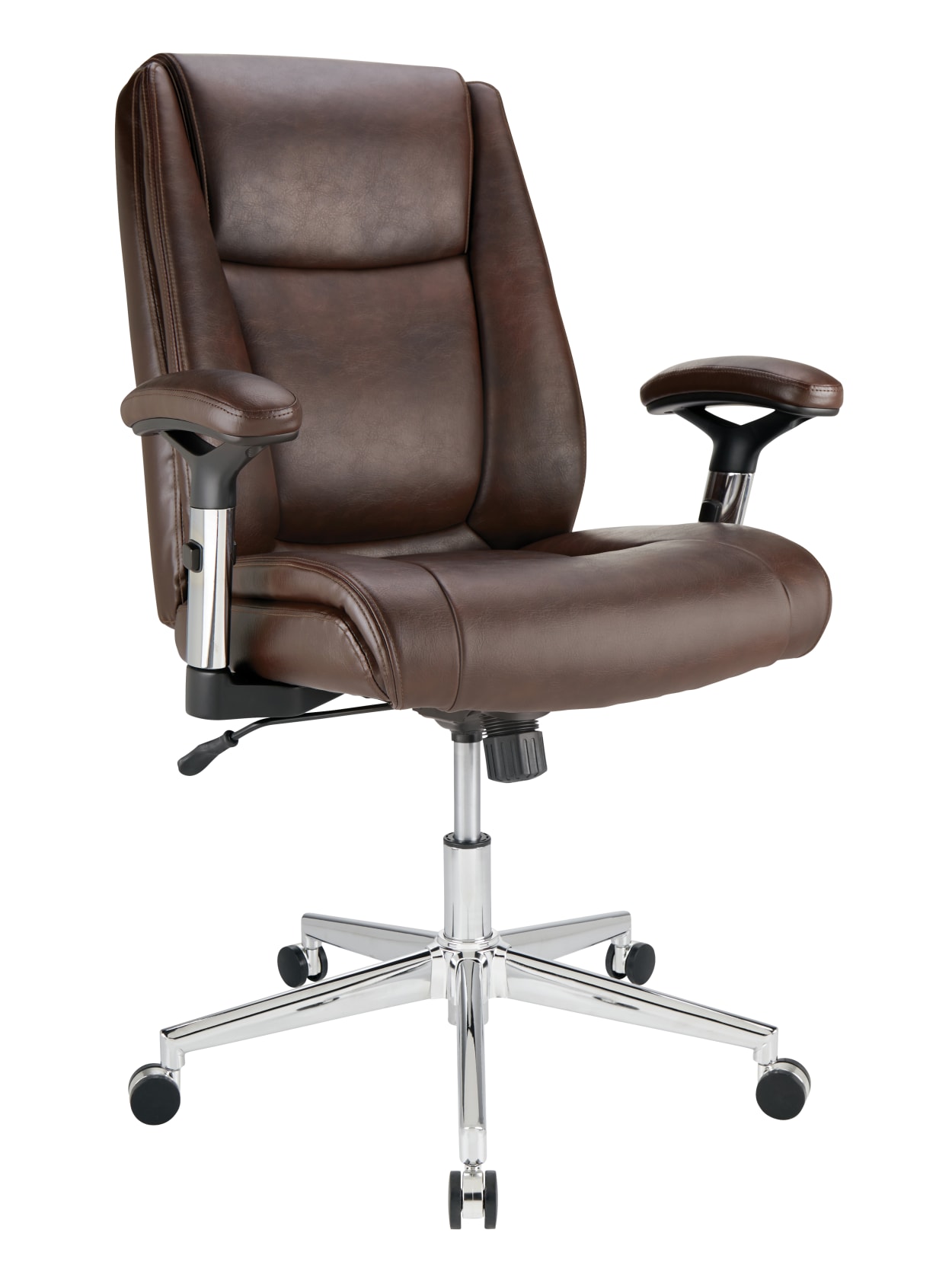 Realspace Densey Mid Back Chair Brown Office Depot