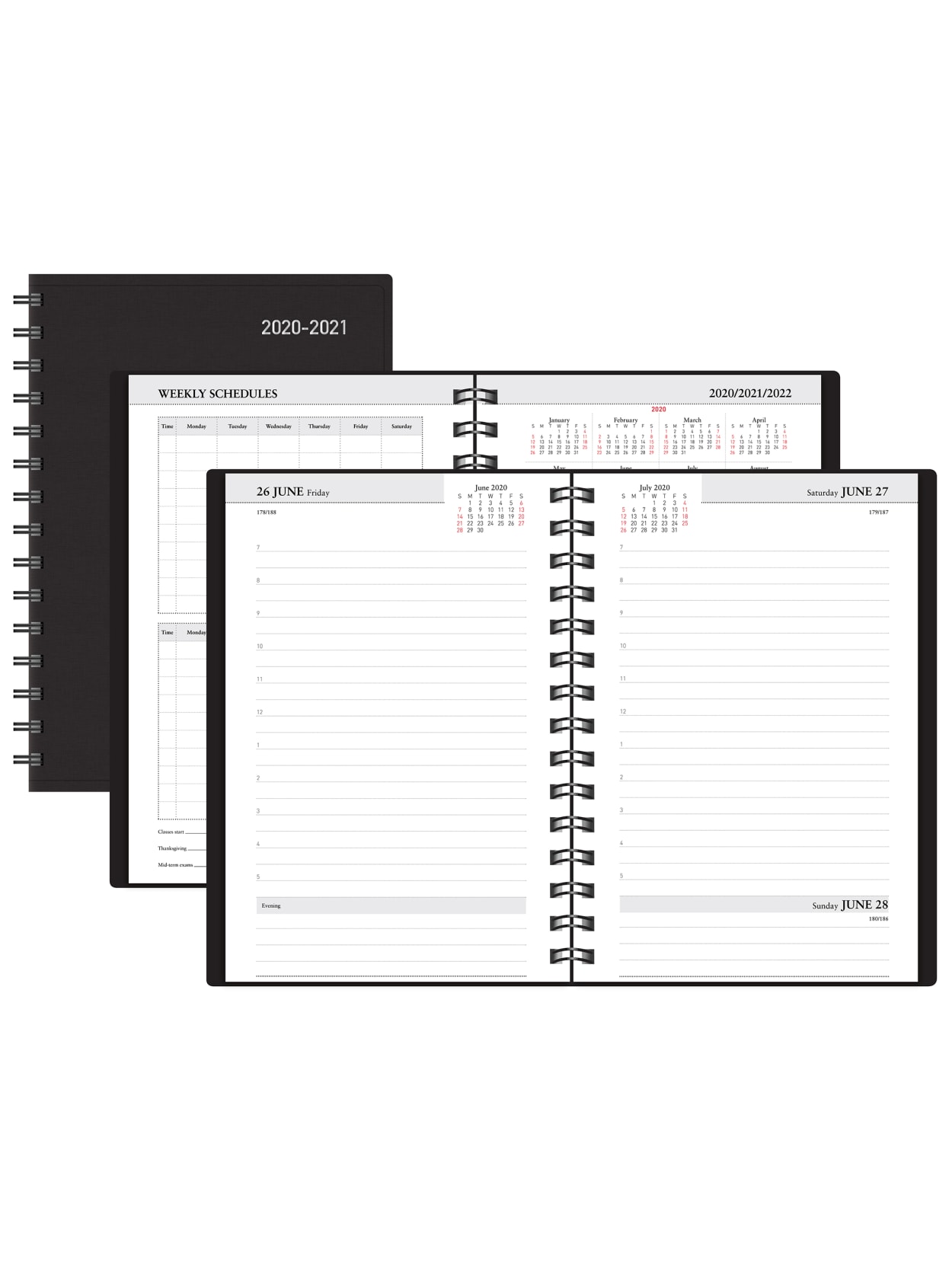 Office Depot 14 Month Daily Academic Planner 5 X 8 30percent Recycled Black July 2020 To August 2021 Office Depot
