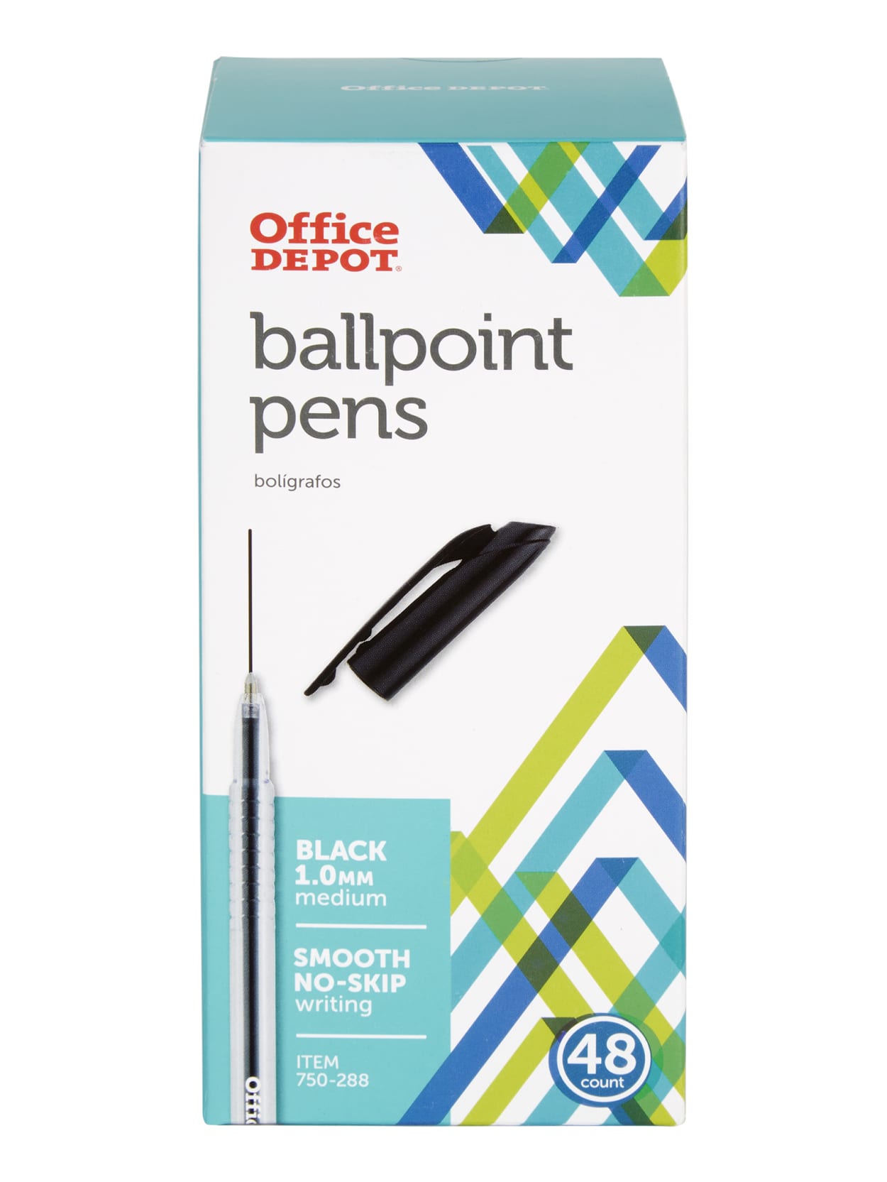 Office Depot Brand Ballpoint Stick Pens 1 0 Mm Medium Point Clear Barrel Black Ink Pack Of 48 Office Depot