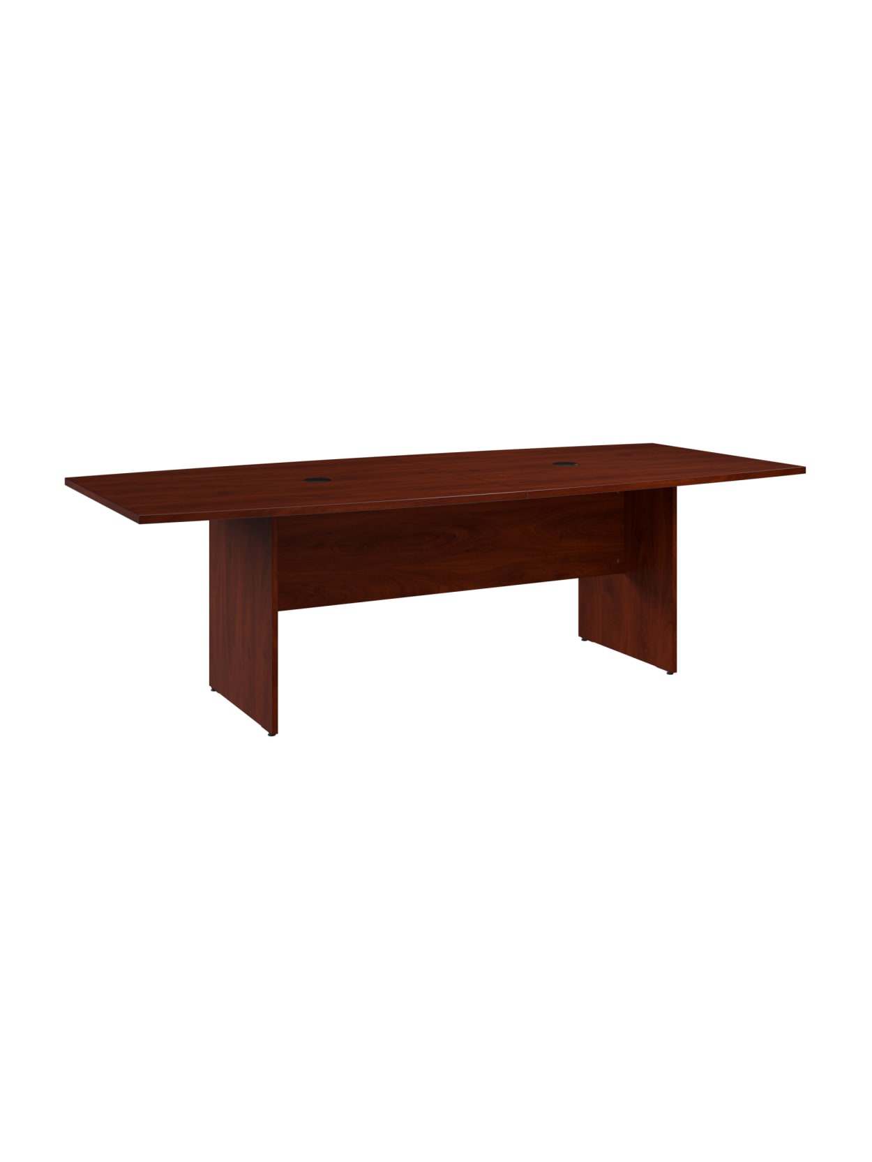 Bush Business Furniture 96 W X 42 D Boat Shaped Conference Table With Wood Base Hansen Cherry Standard Delivery Office Depot