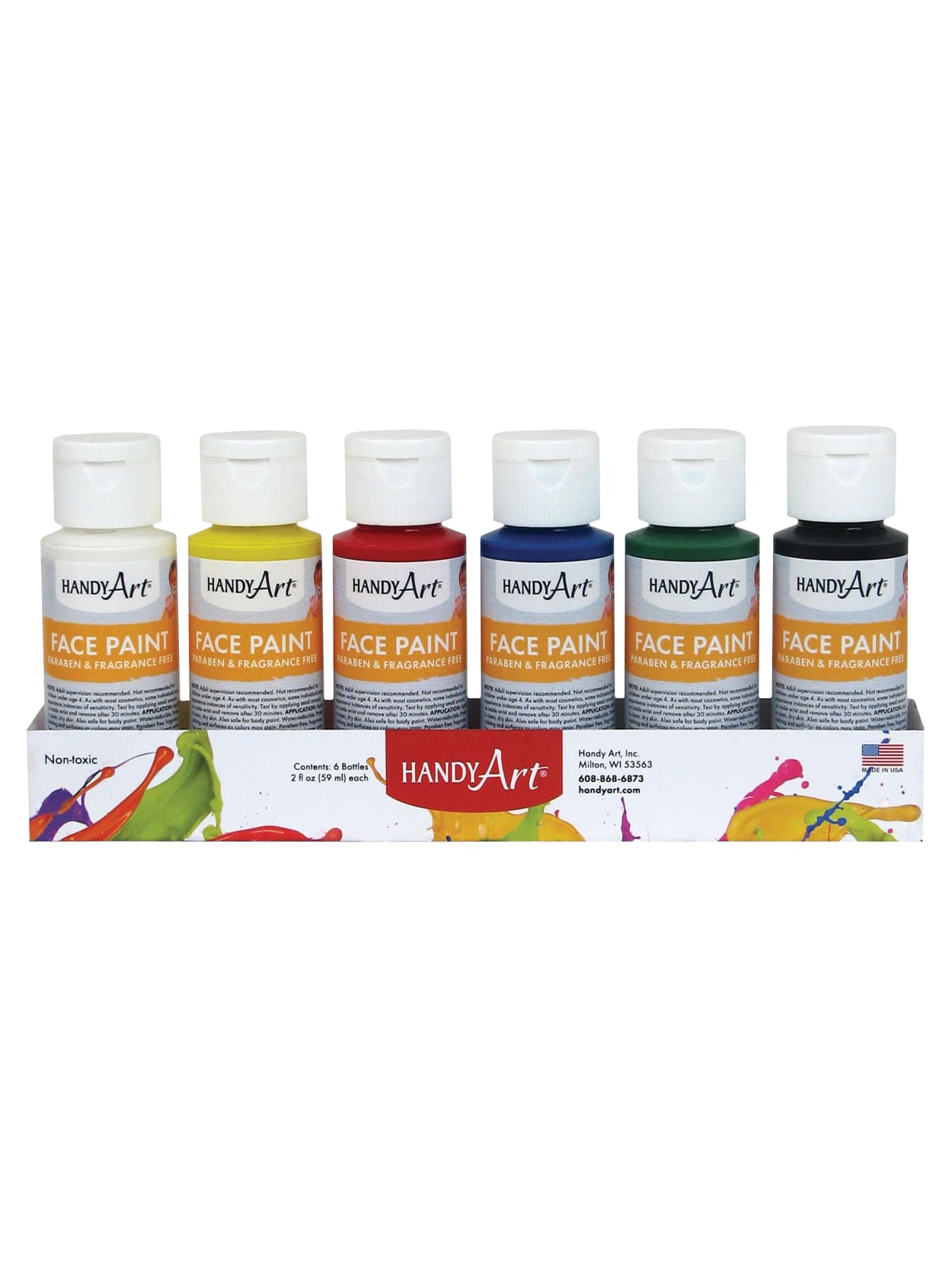 Handy Art Face Paint 2oz 6st Ast Office Depot