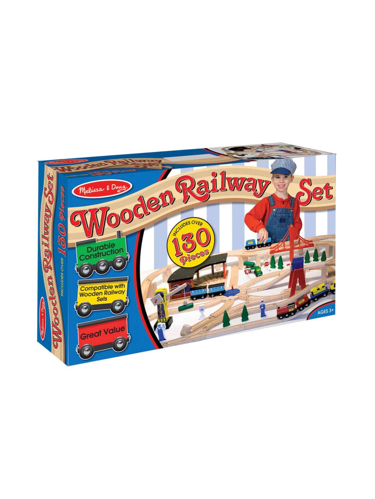 melissa & doug wooden railway set