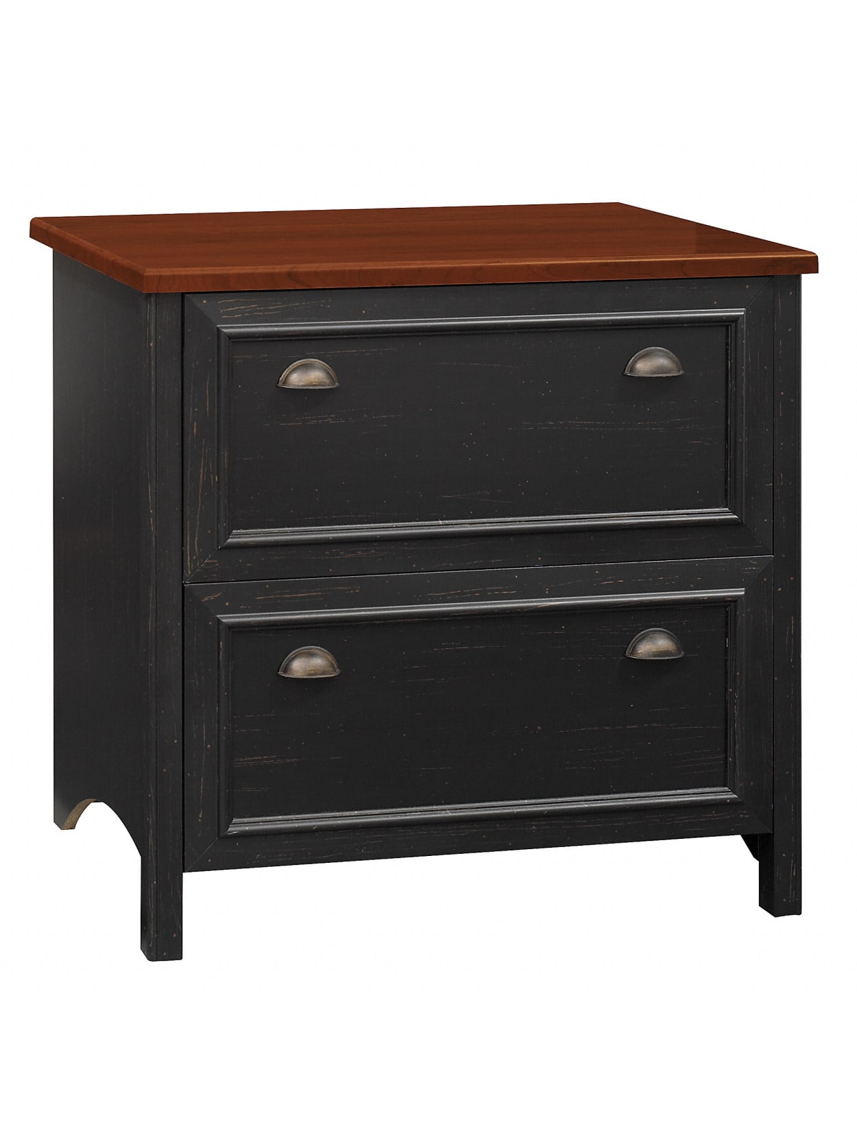 Bush Business Furniture Fairview 32 W Lateral 2 Drawer File Cabinet Antique Blackhansen Cherry Standard Delivery Office Depot
