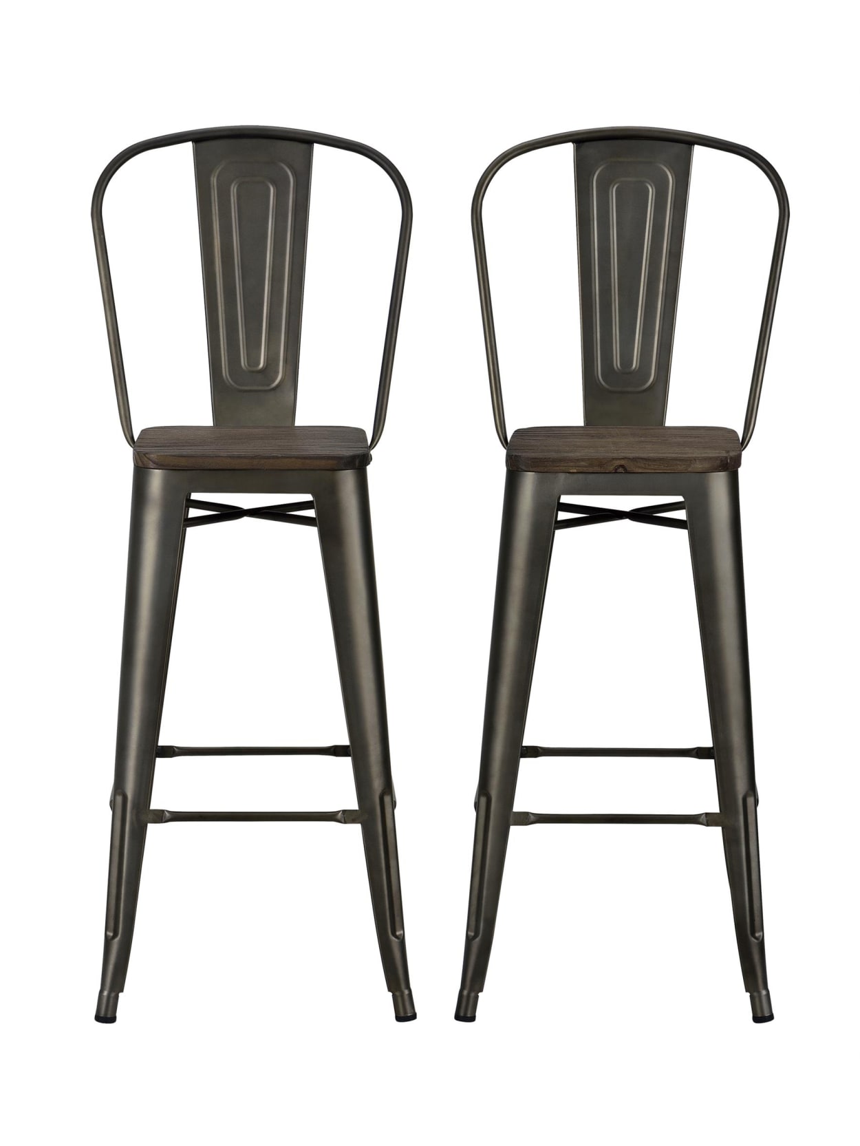 Dhp Luxor Metal Bar Stools Brown Set Of 2 Office Depot