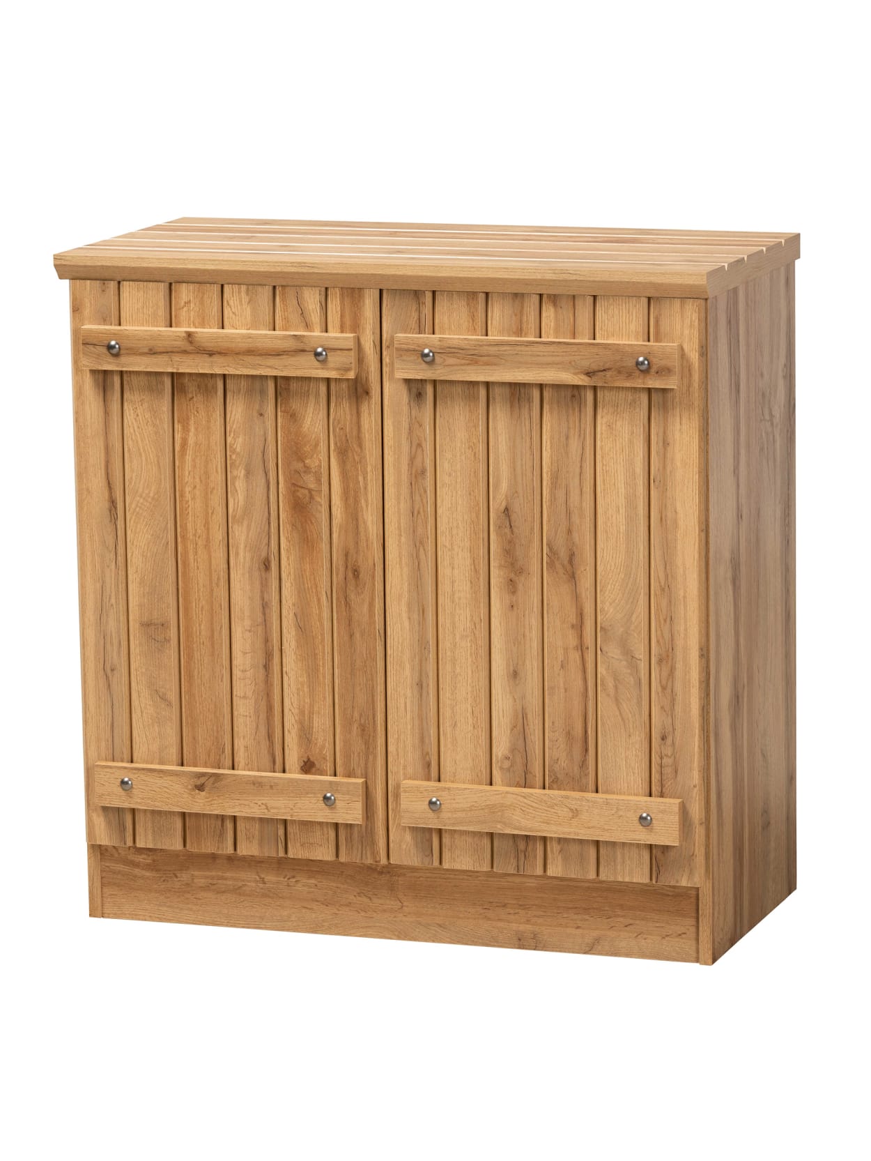 shoe cupboard on Baxton Studio Modern And Contemporary Farmhouse 33 H 2 Door Shoe Cabinet Natural Oak Brown Office Depot