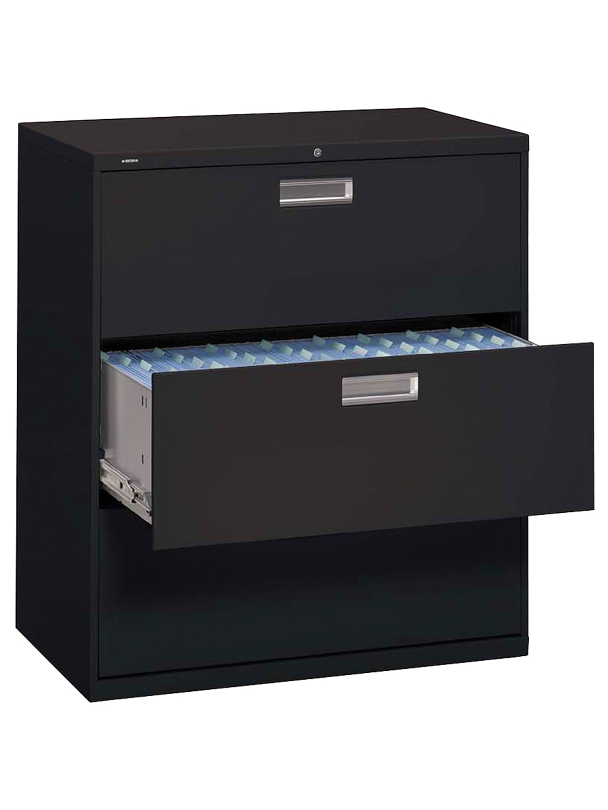 Filing Organizer Cabinet Office Secure Storage Lockable Lid A4 Size Black Small