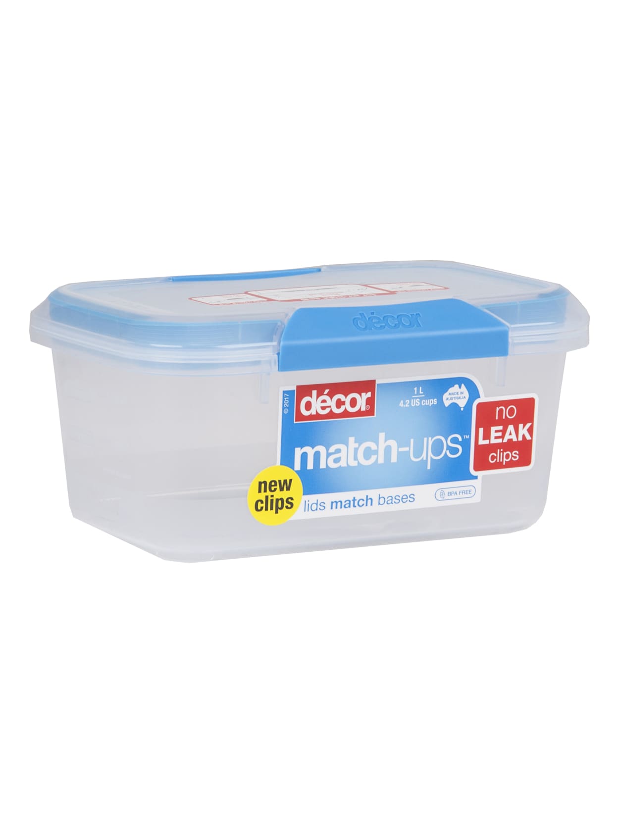 D Cor Match Ups Food Storage Container 1 Liter Blue Office Depot