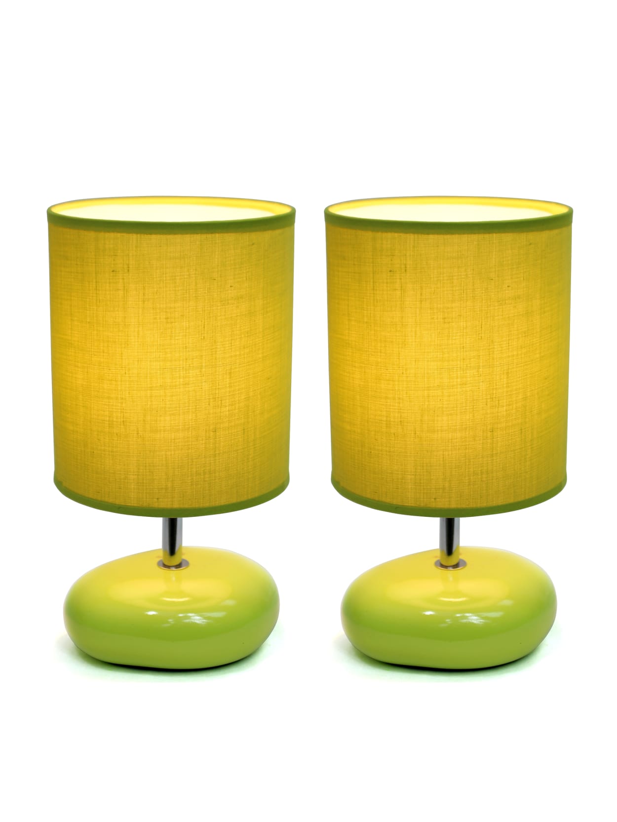 Simple Designs Stonies Bedside Table Lamps 10 58 H Green Shadegreen Base Set Of 2 Office Depot