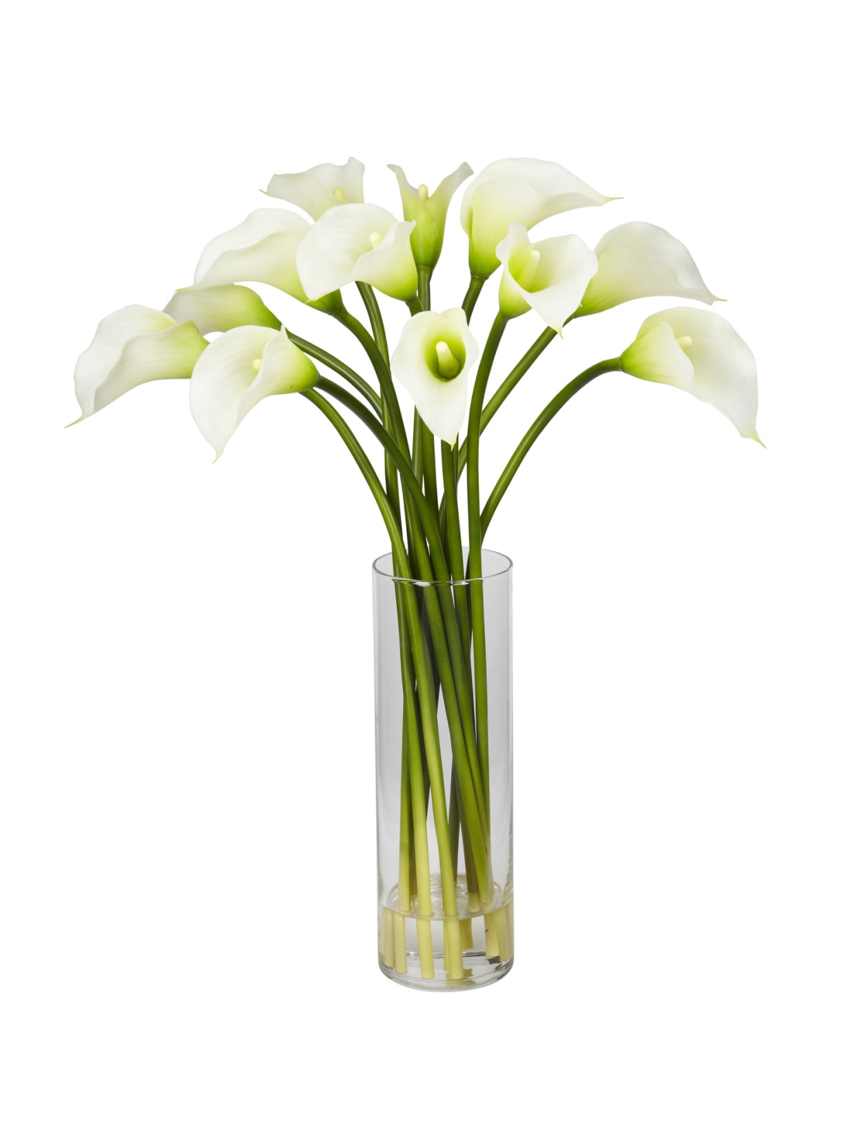 Nearly Natural 20 H Silk Mi Calla Lily Flower Arrangement With Vase Office Depot