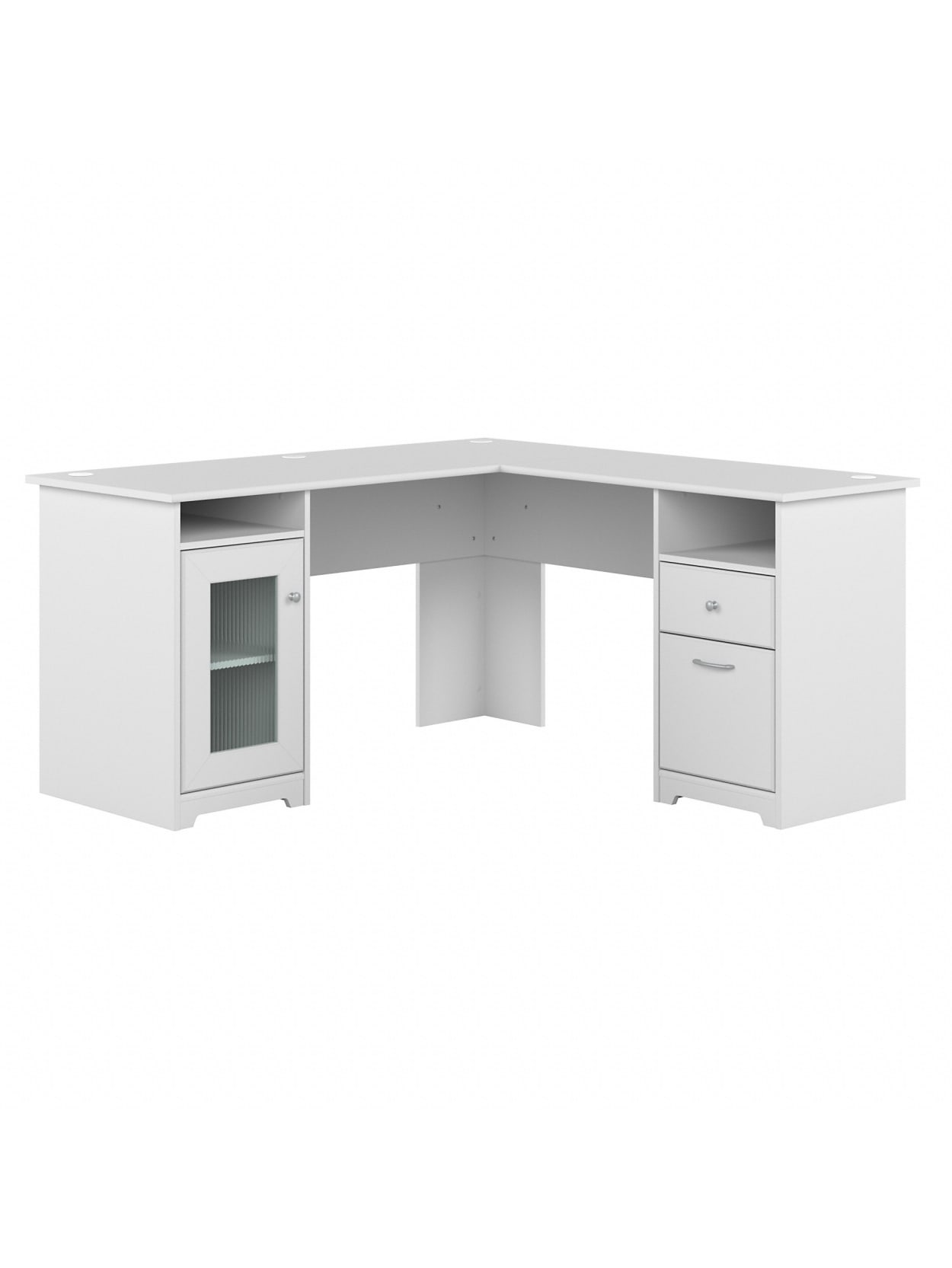 Bush Cabot L Shaped Desk 60 W White Office Depot