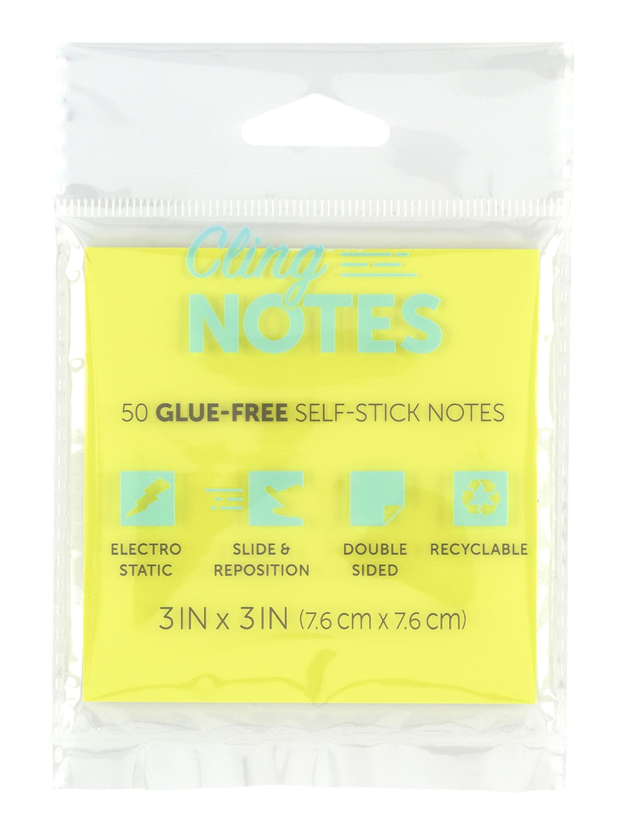 Office Depot Cling Notes 3 X 3 Square Yellow Pad Of 50 Notes