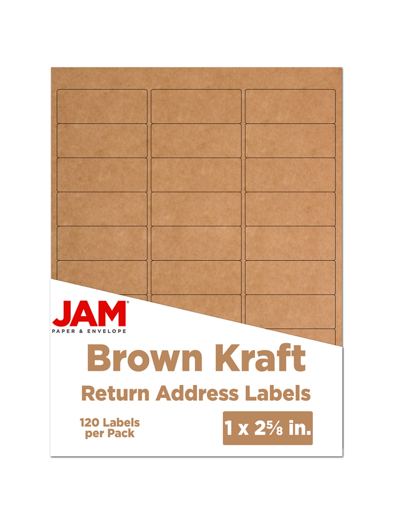 Download Jam Paper Mailing Address Labels 4513701 2 58 X 1 Brown Kraft Pack Of 120 Office Depot