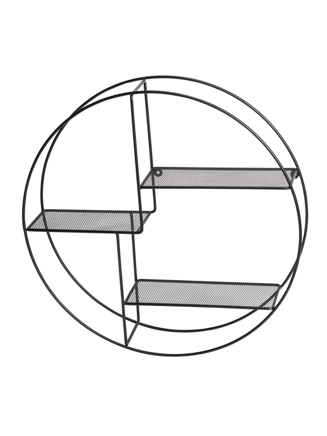 Honey Can Do Rustic Circular Wall Shelf Black Office Depot