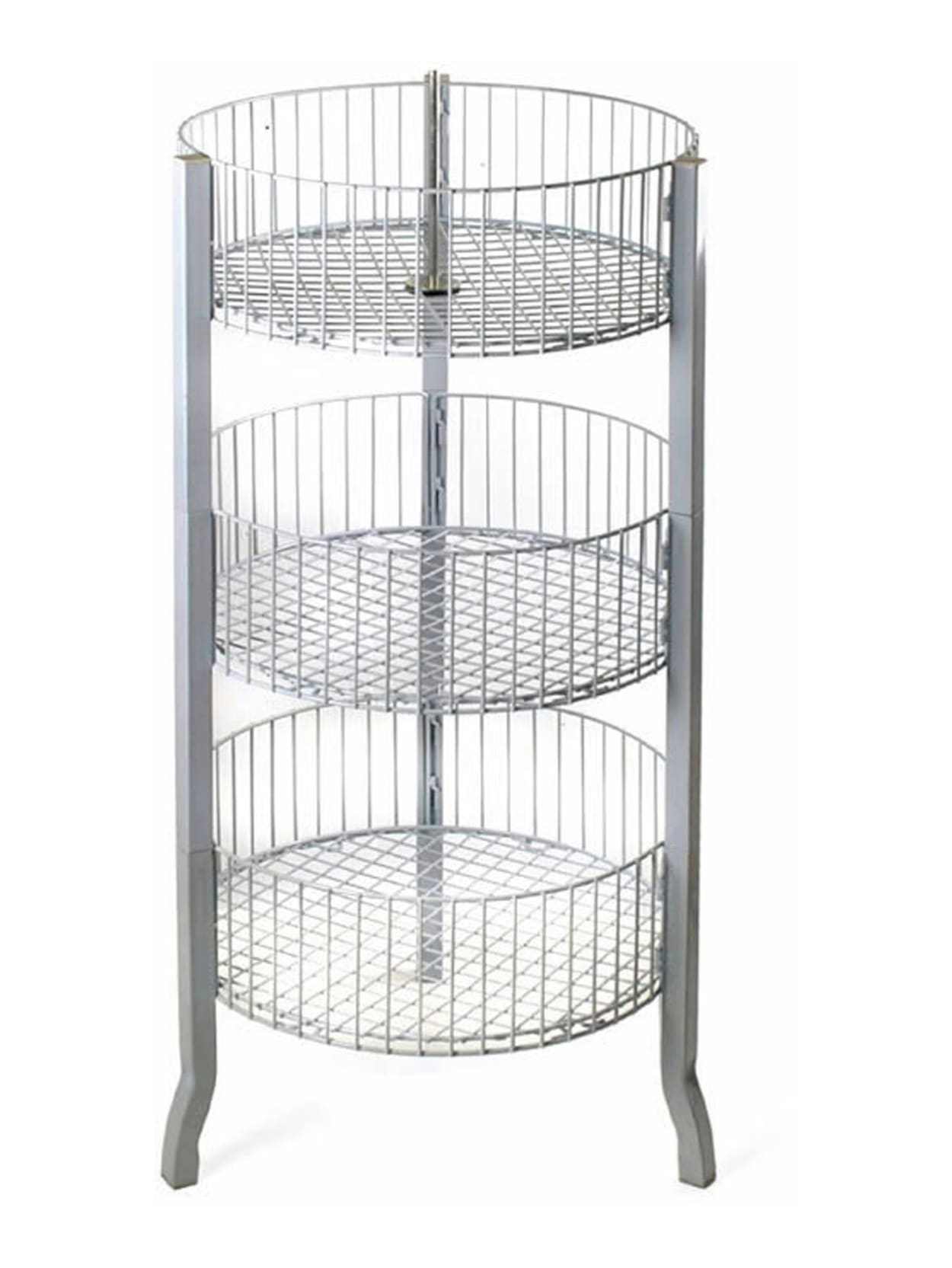 Azar Displays 3 Tier Wire Storage Bin White Office Depot