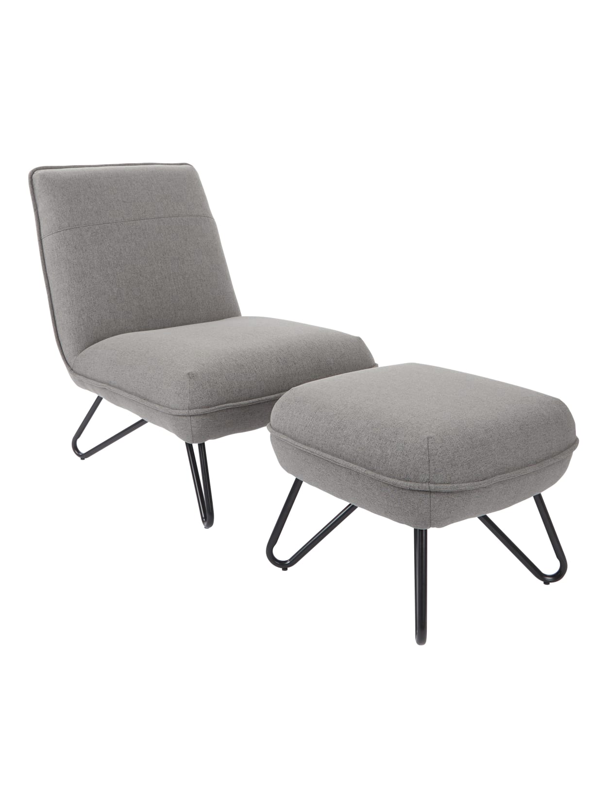 Ave Six Cortina Chair With Ottoman Gray Office Depot