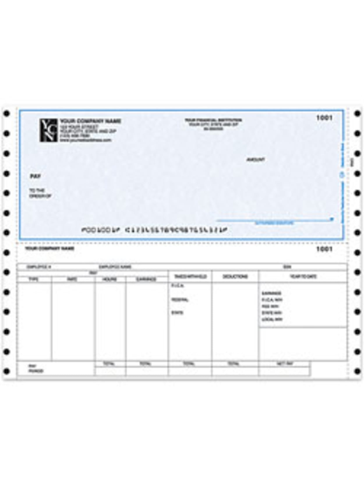 Custom Continuous Payroll Checks For Realworld 9 12 X 7 2 Parts Box Of 250 Office Depot