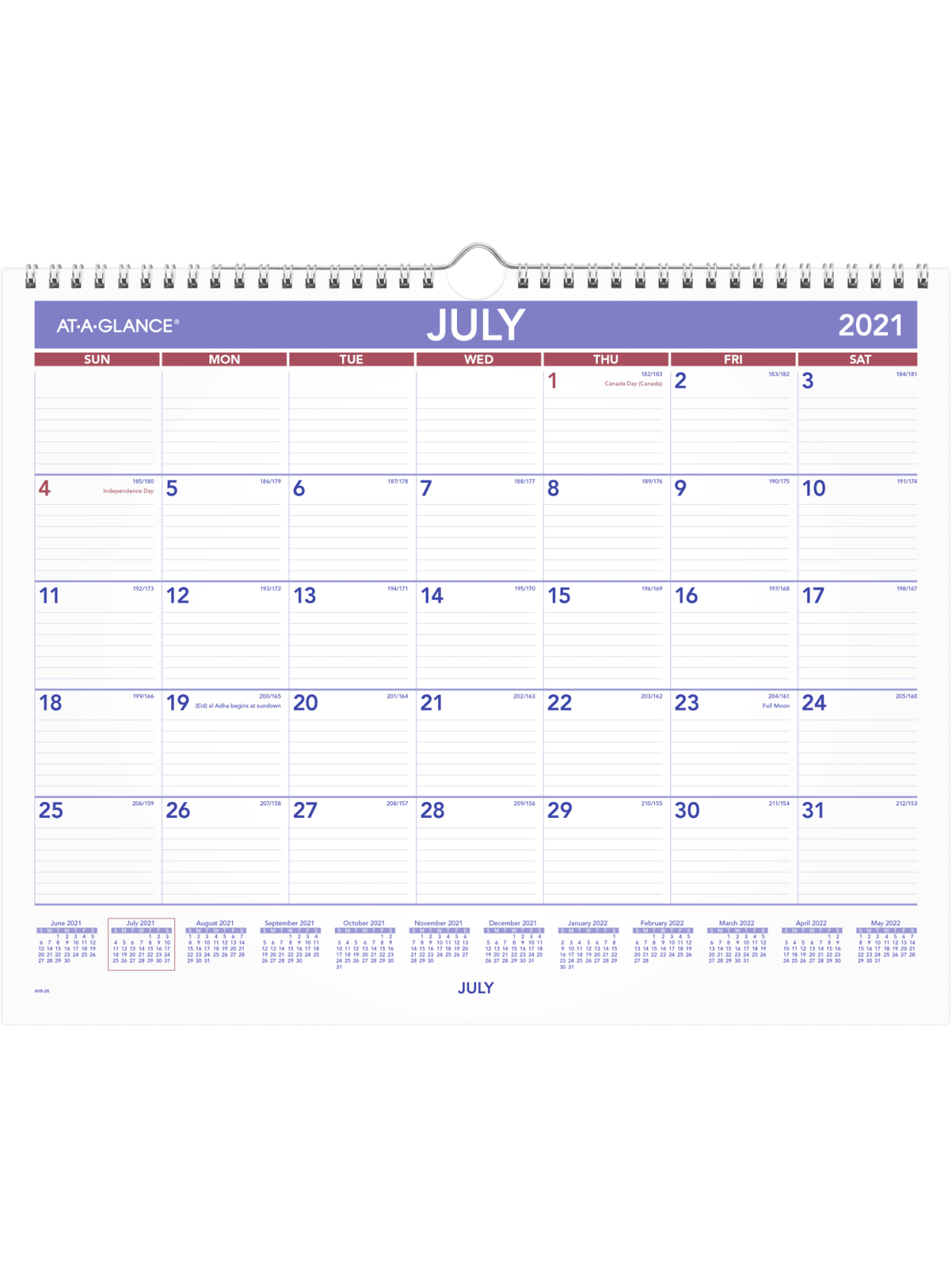 At A Glance Monthly Wall Calendar July 2022