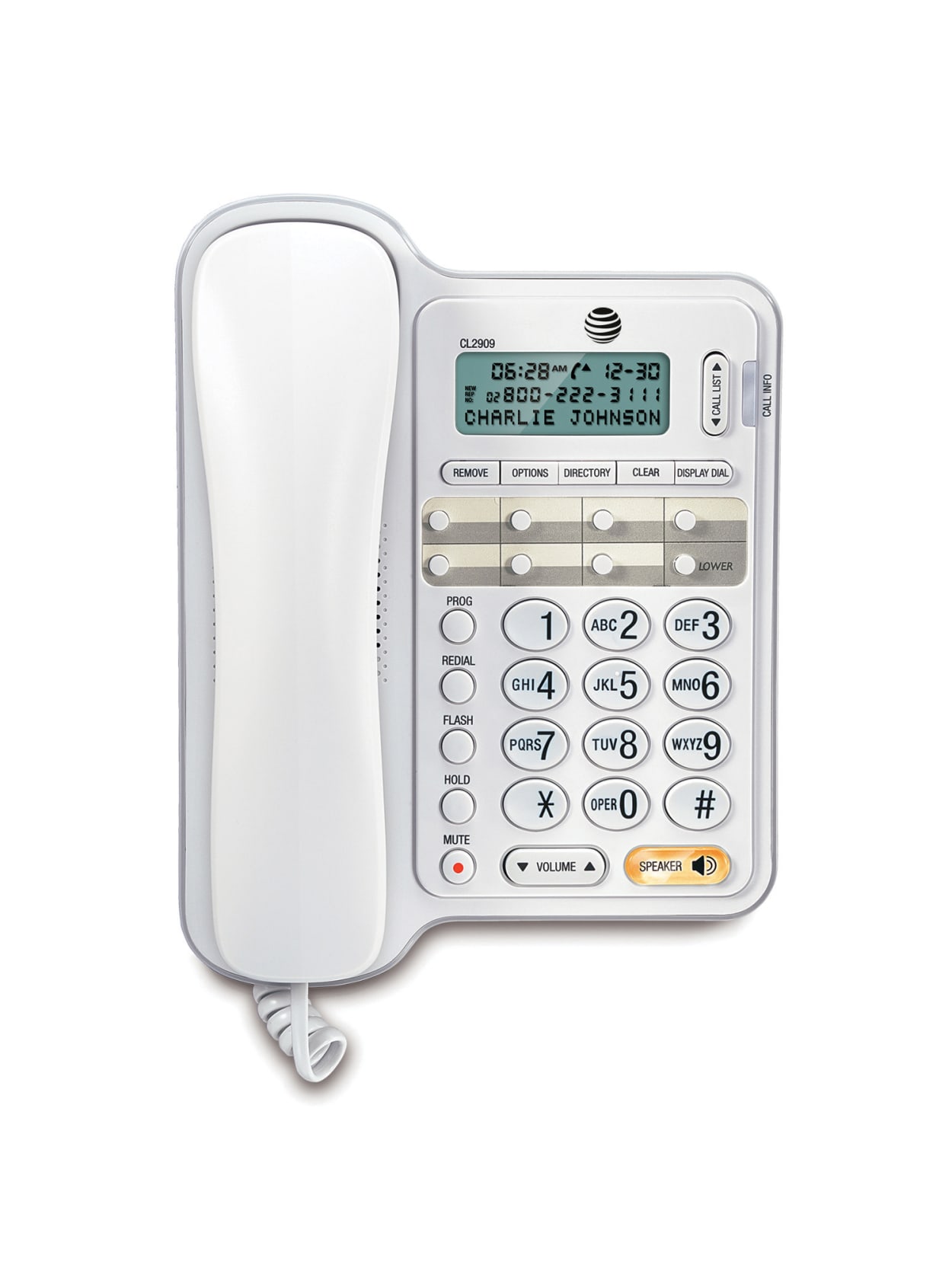 Atandt Cl2909 Corded Phone With Speakerphone And Caller Idcall