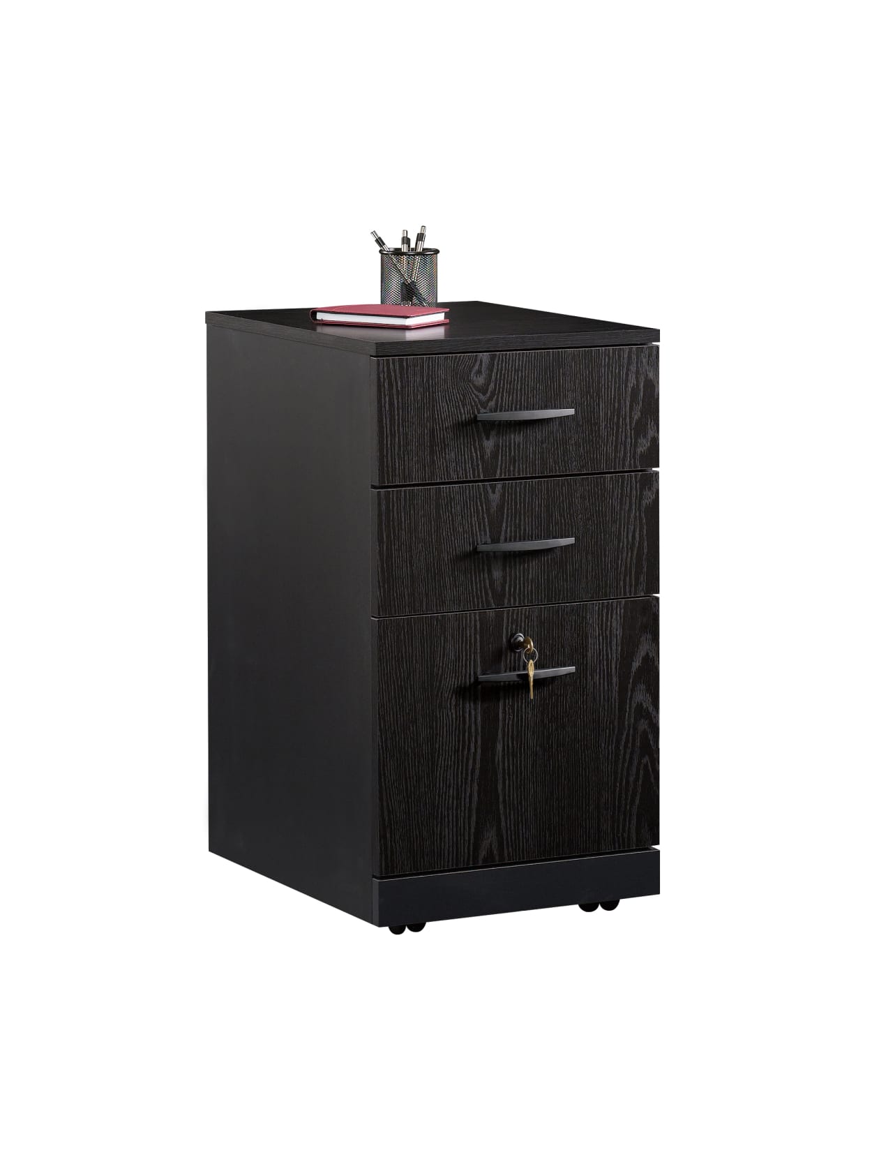 3 drawer shoe cabinet on Sauder Via 19 12 D Vertical 3 Drawer File Cabinet Bourbon Oaksoft Black Office Depot