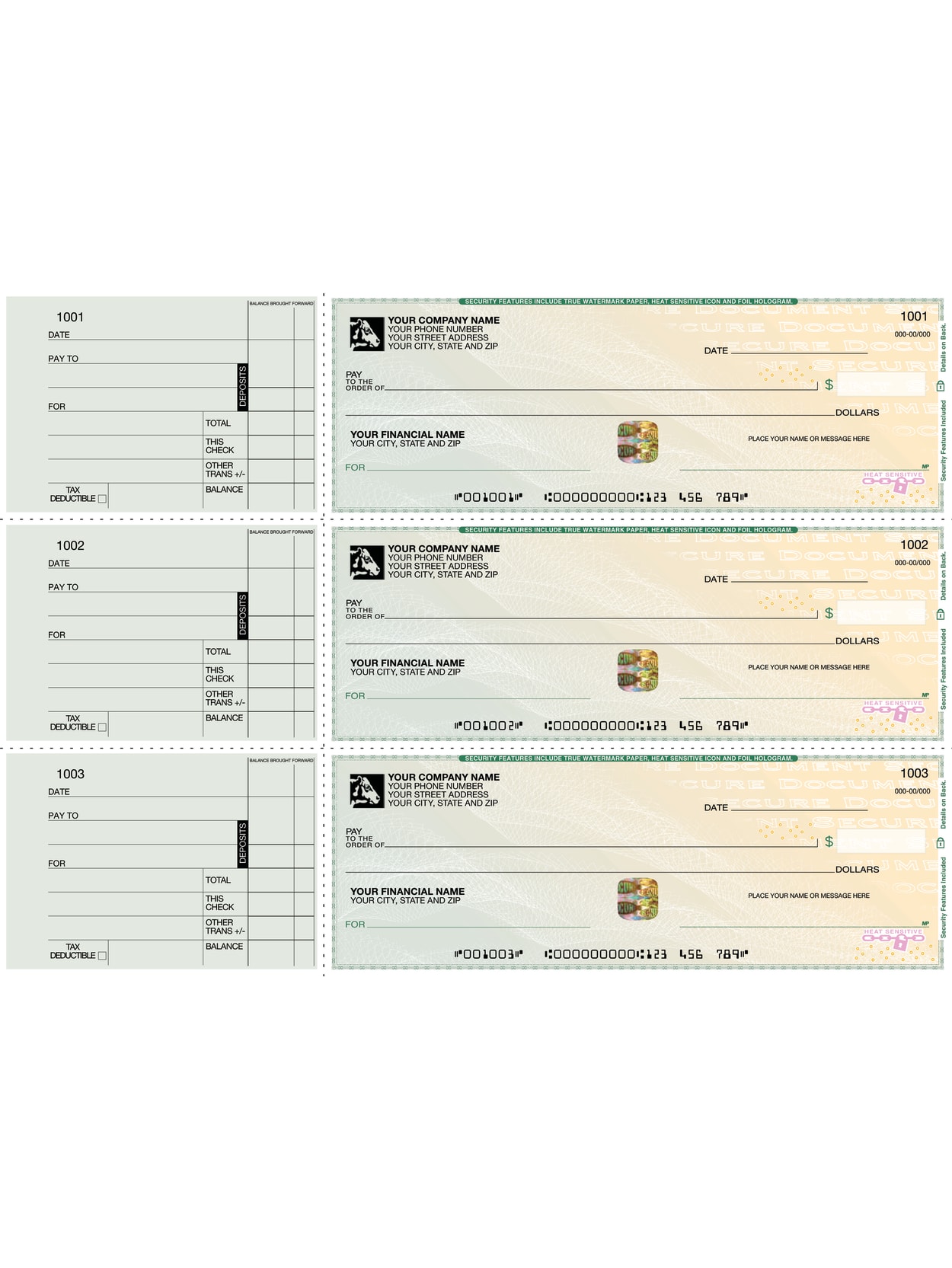 Custom 3 To A Page Checks 2 Part 300 Bx Office Depot