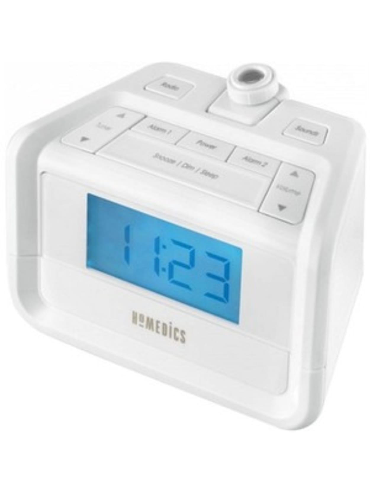Homedics Soundspa Ss 4520 Desktop Clock Radio 2 X Alarm Fm Projector Battery Built In Office Depot