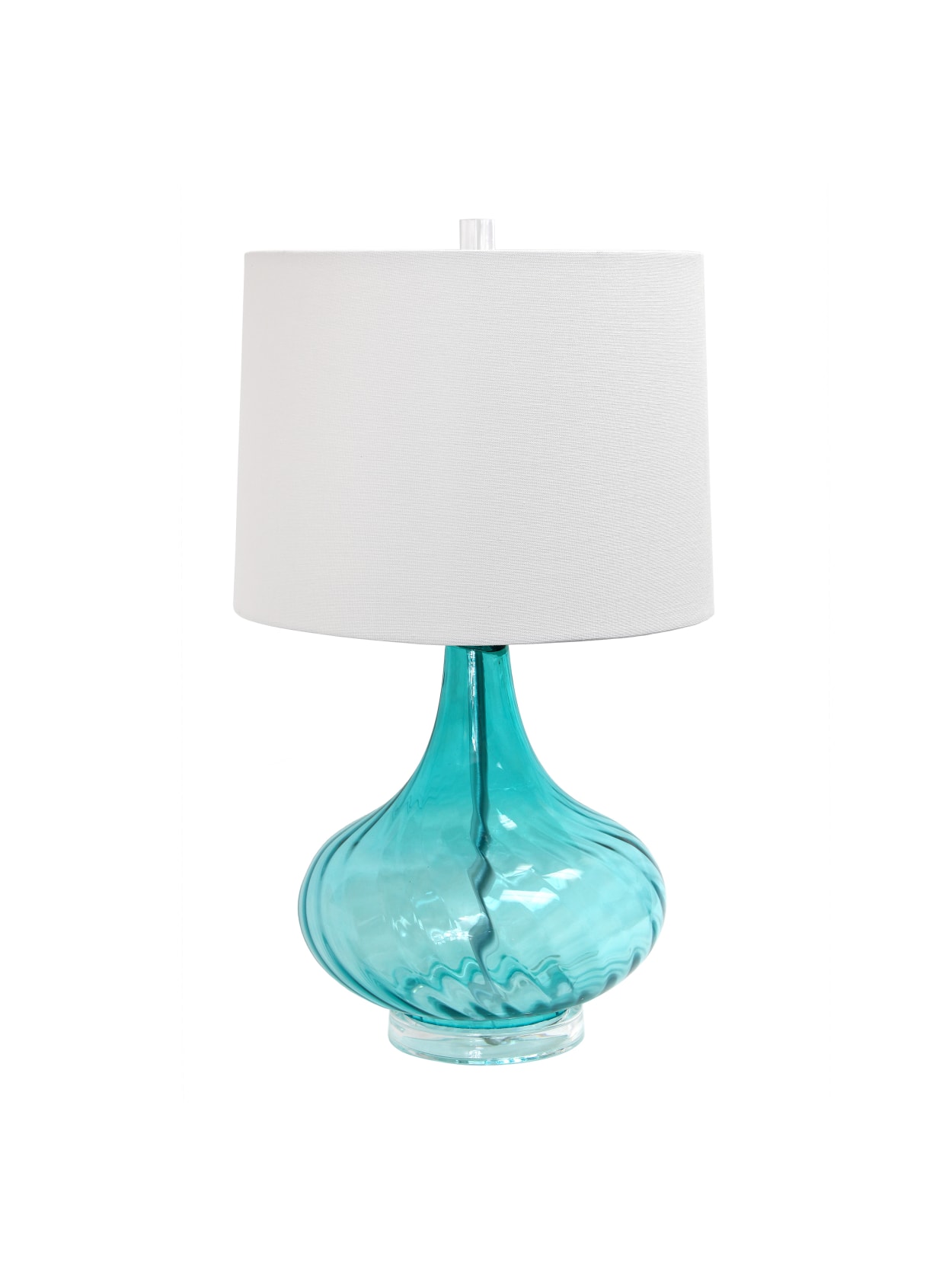 Elegant Designs Glass Table Lamp 24 H White Shadelight Blue Base Office Depot