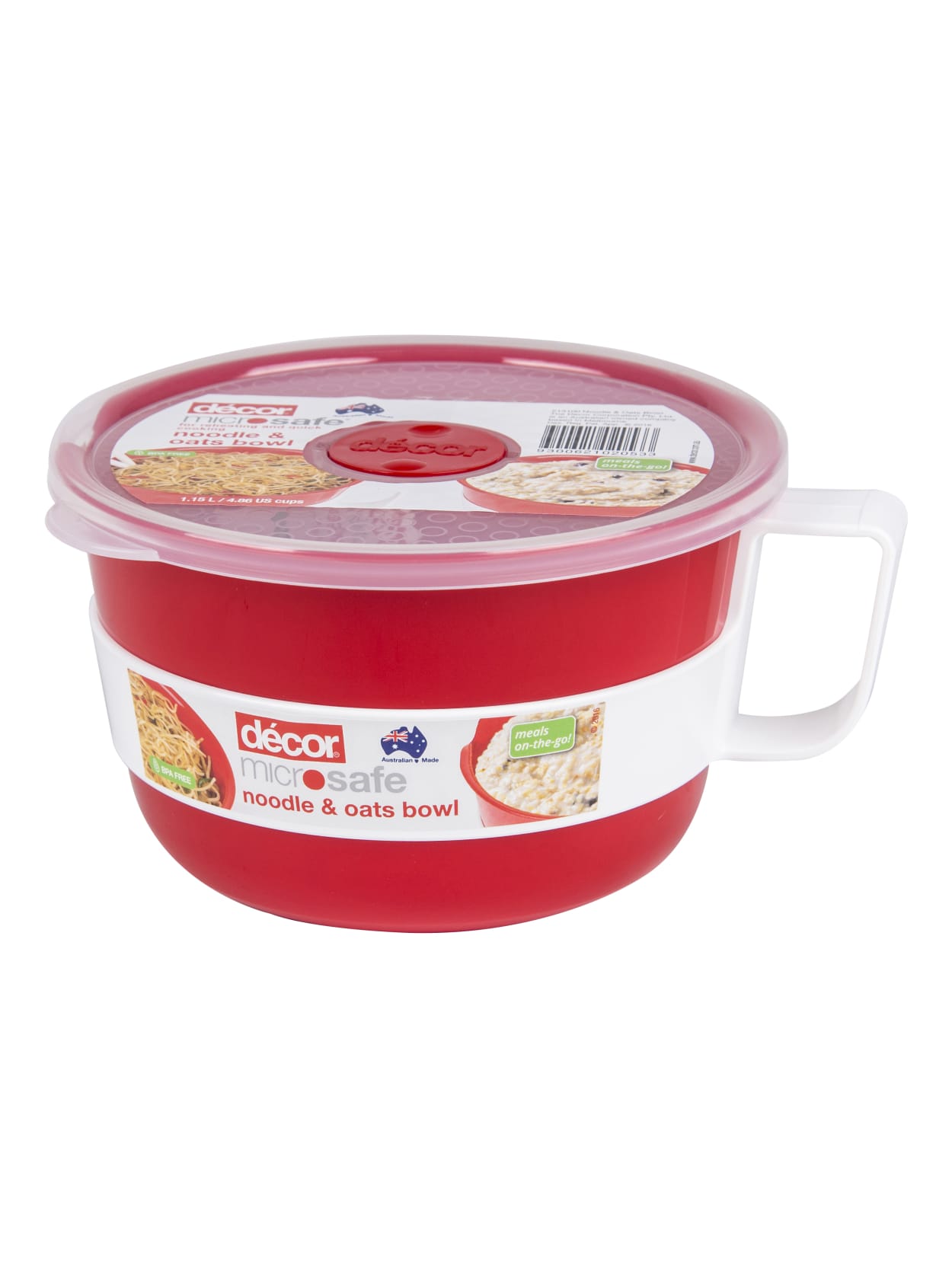 D Cor Lunch Break Microsafe Noodle Oat And Soup Bowl 900 Ml Red
