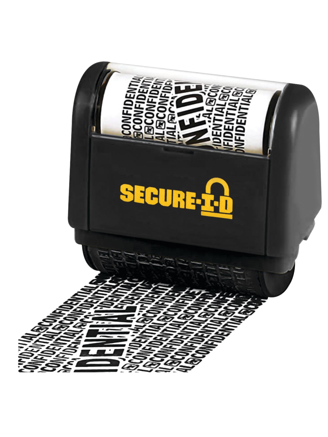 Identity Theft Prevention Security Stamp Roller Black Out Document Info Office