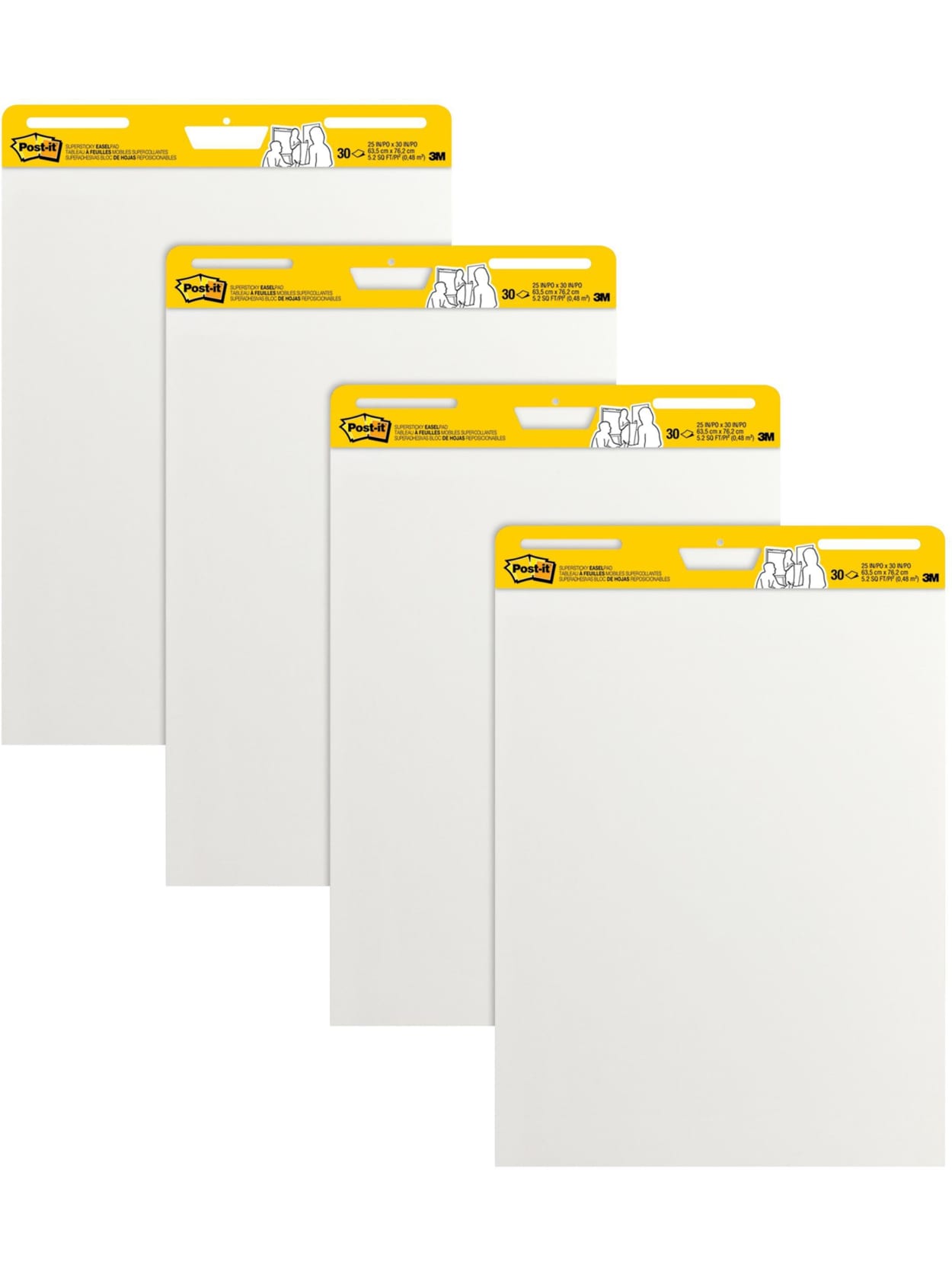 Post It Notes Super Sticky Easel Pads 25 X 30 White 30 Self Stick Sheets Per Pad Pack Of 4 Pads Office Depot