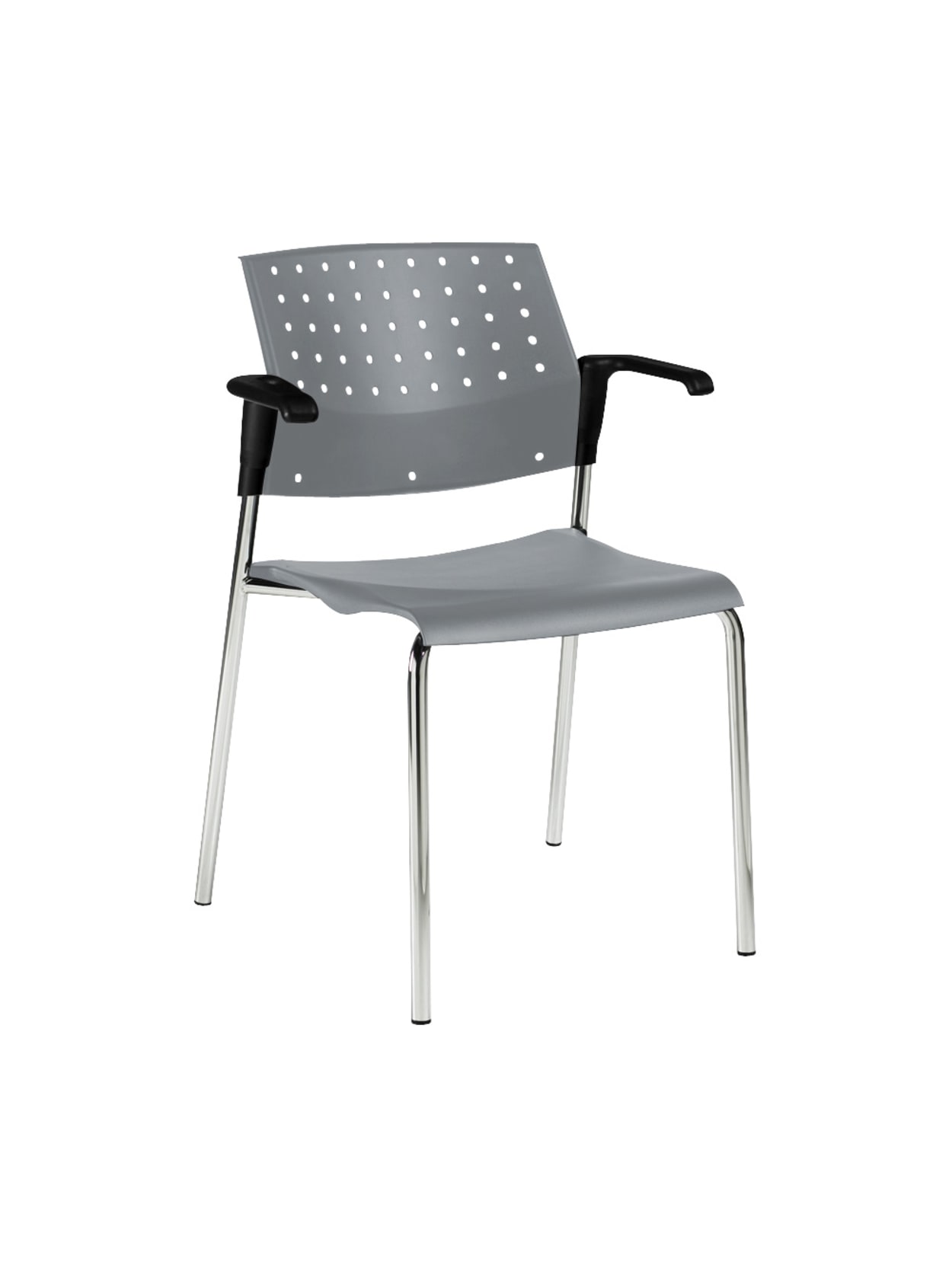 Global Sonic Armless Chair 33 H X 23 W X 21 12 D Graychrome Office Depot