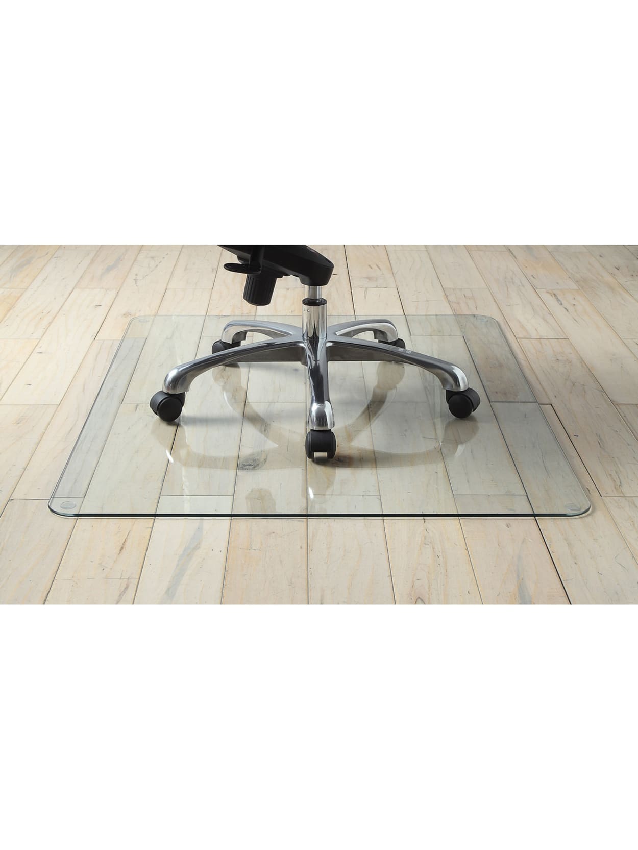 Lorell Tempered Glass Chair Mat 44 X 50 Clear Office Depot