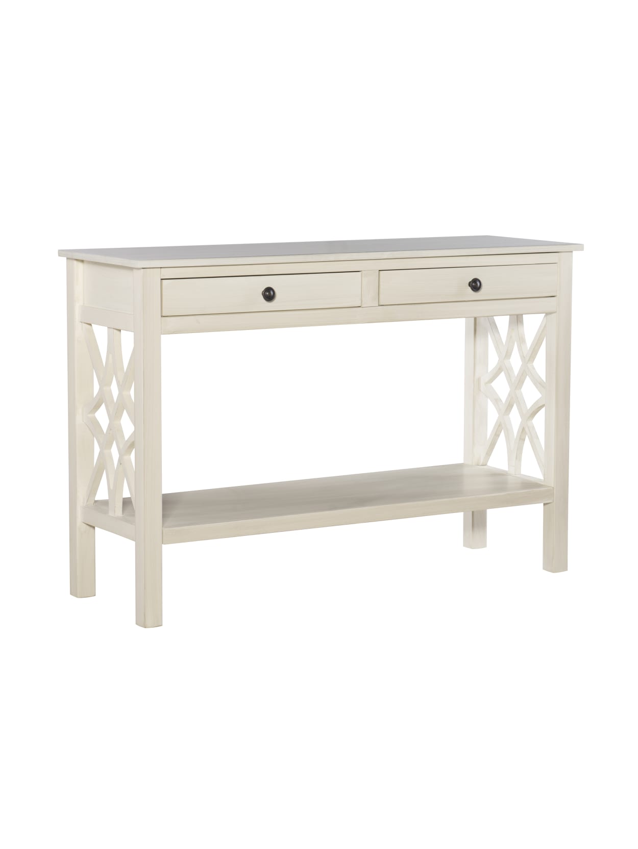 Linon Camille 2 Drawer Console Table White Office Depot