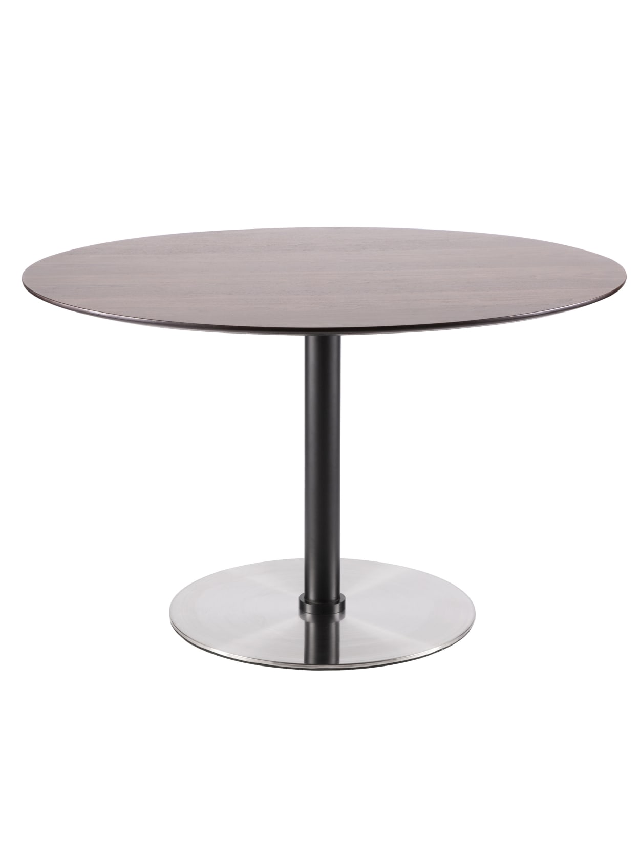 Lumisource Dillon Mid Century Modern Dining Table Round Walnutstainless Steel Office Depot