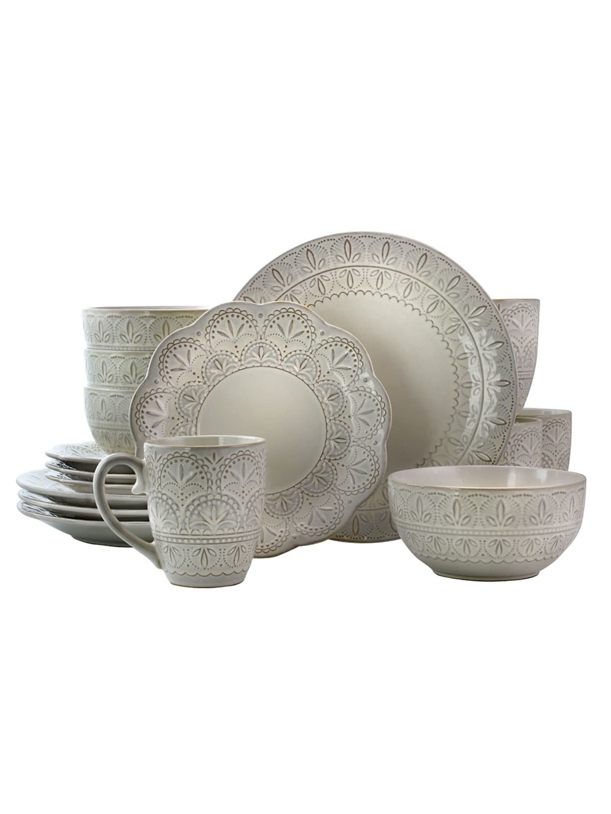 White stoneware dinnerware set Clearance
