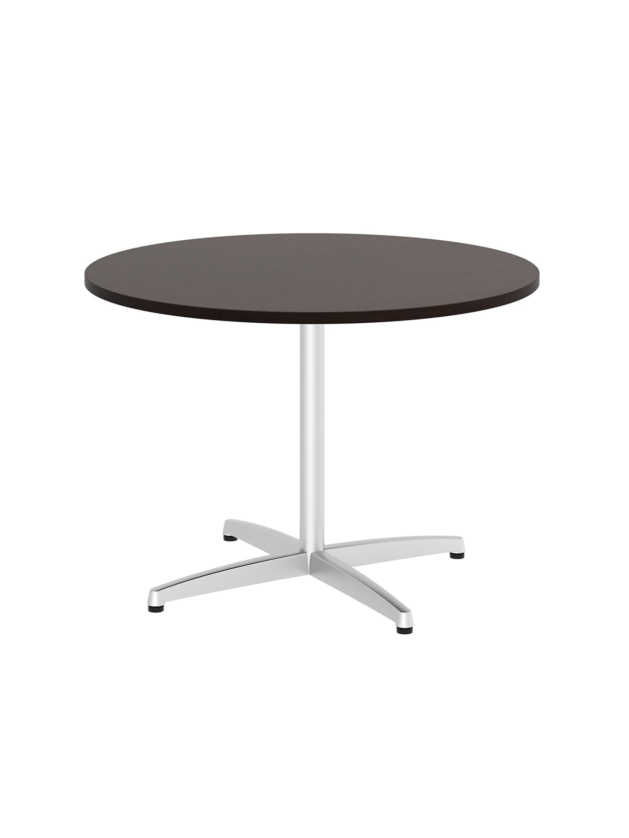 Bush Business Furniture 42 W Round Conference Table With Metal X Base Mocha Cherry Standard Delivery Office Depot