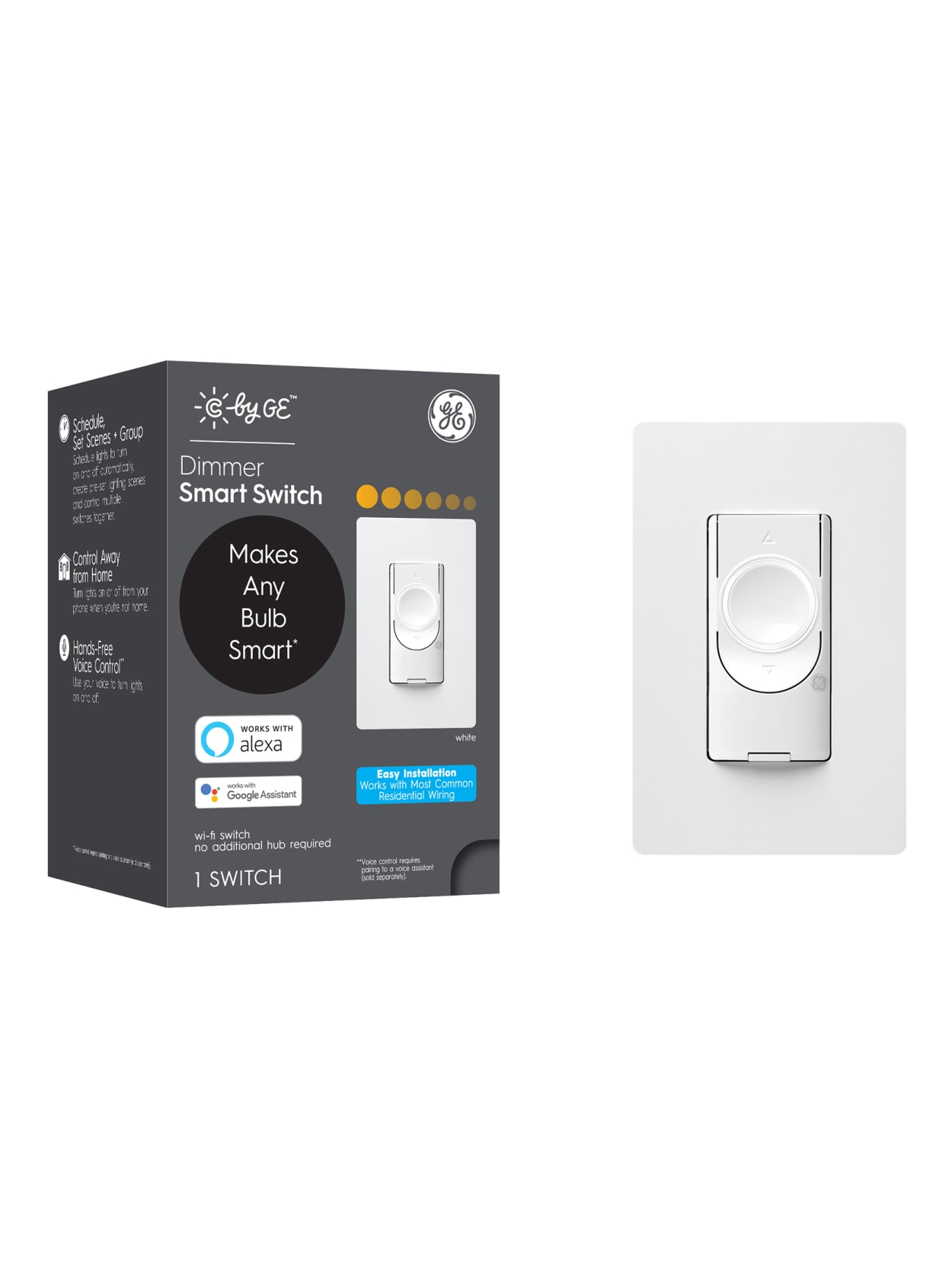 Ge C Onoff Dimmer Smart Light Switch White Office Depot