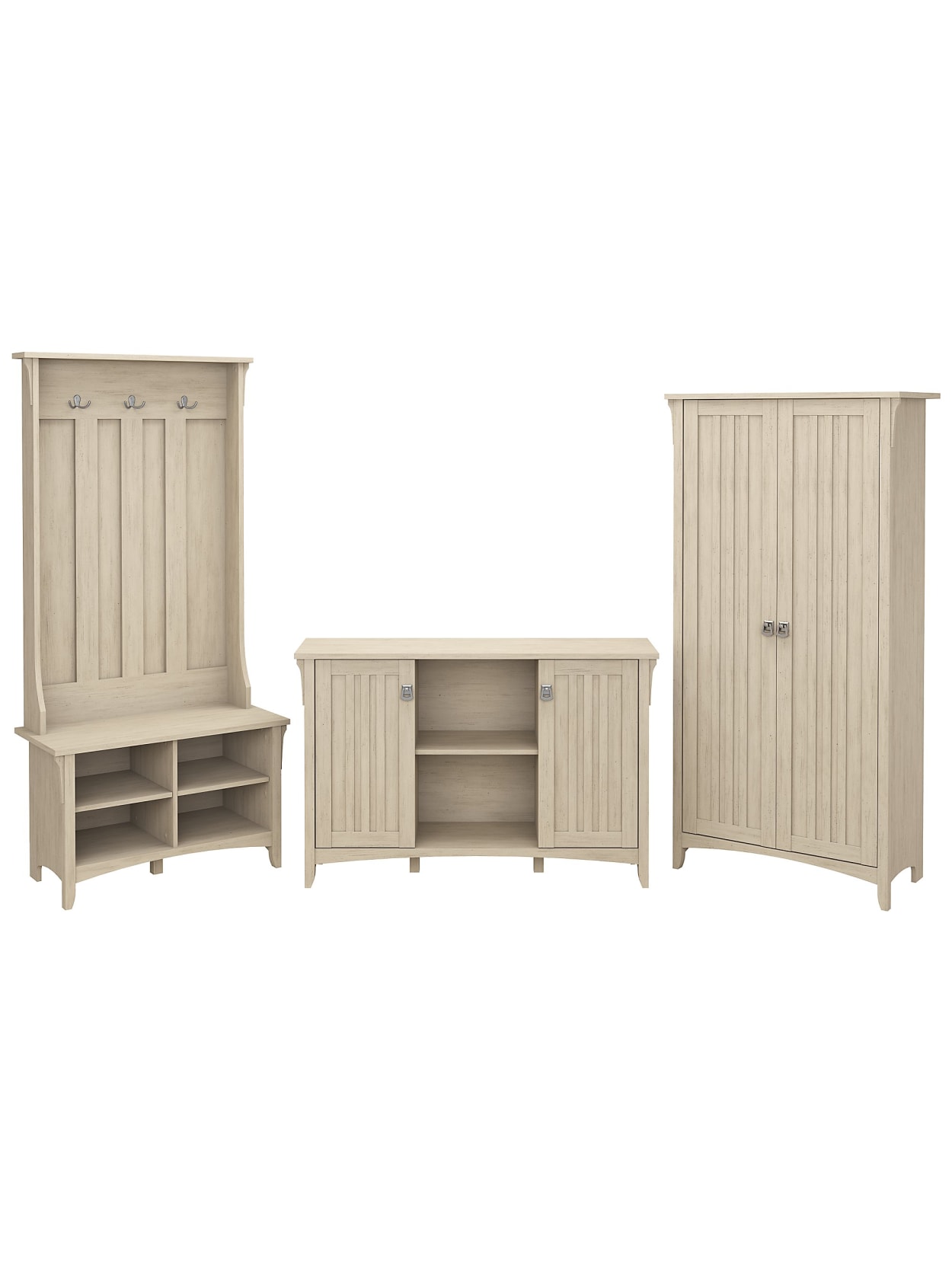 hallway shoe bench on Bush Furniture Salinas Entryway Set White Office Depot