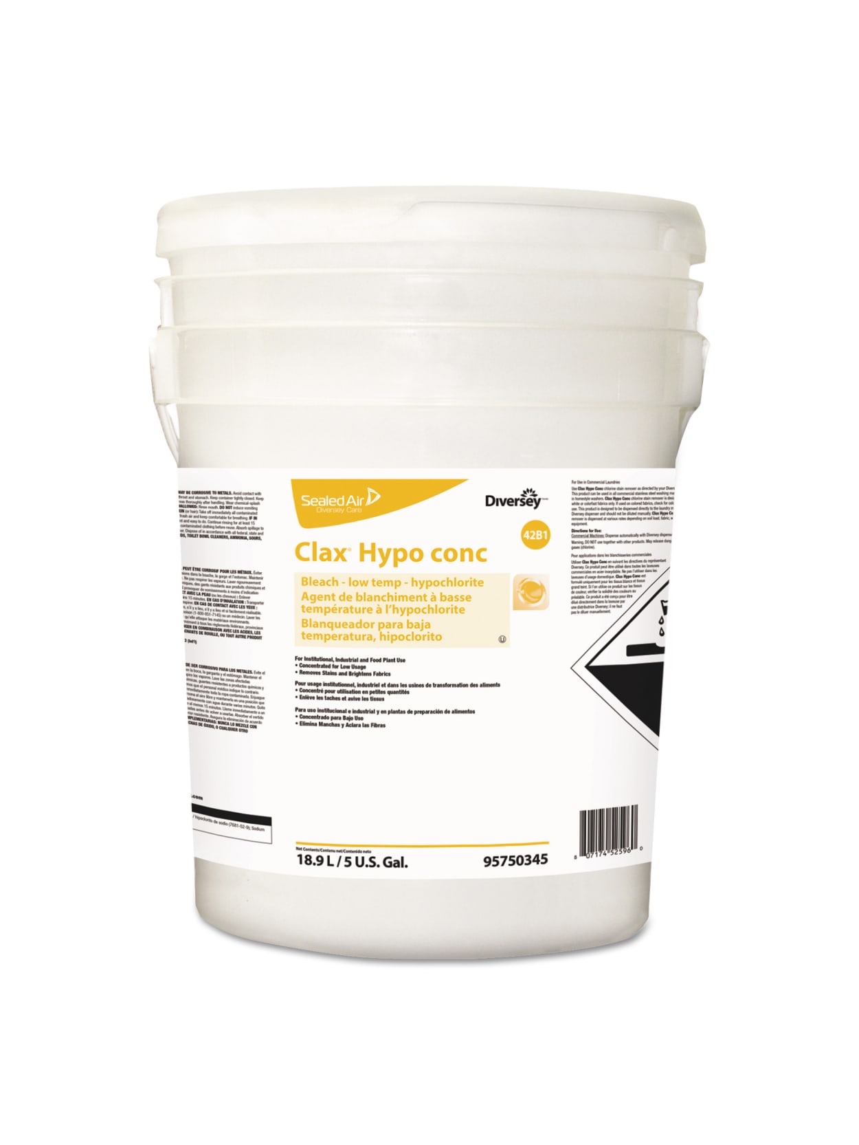 Diversey Clax Hypo Concentrated Cleaner 640 Oz Pail Office Depot
