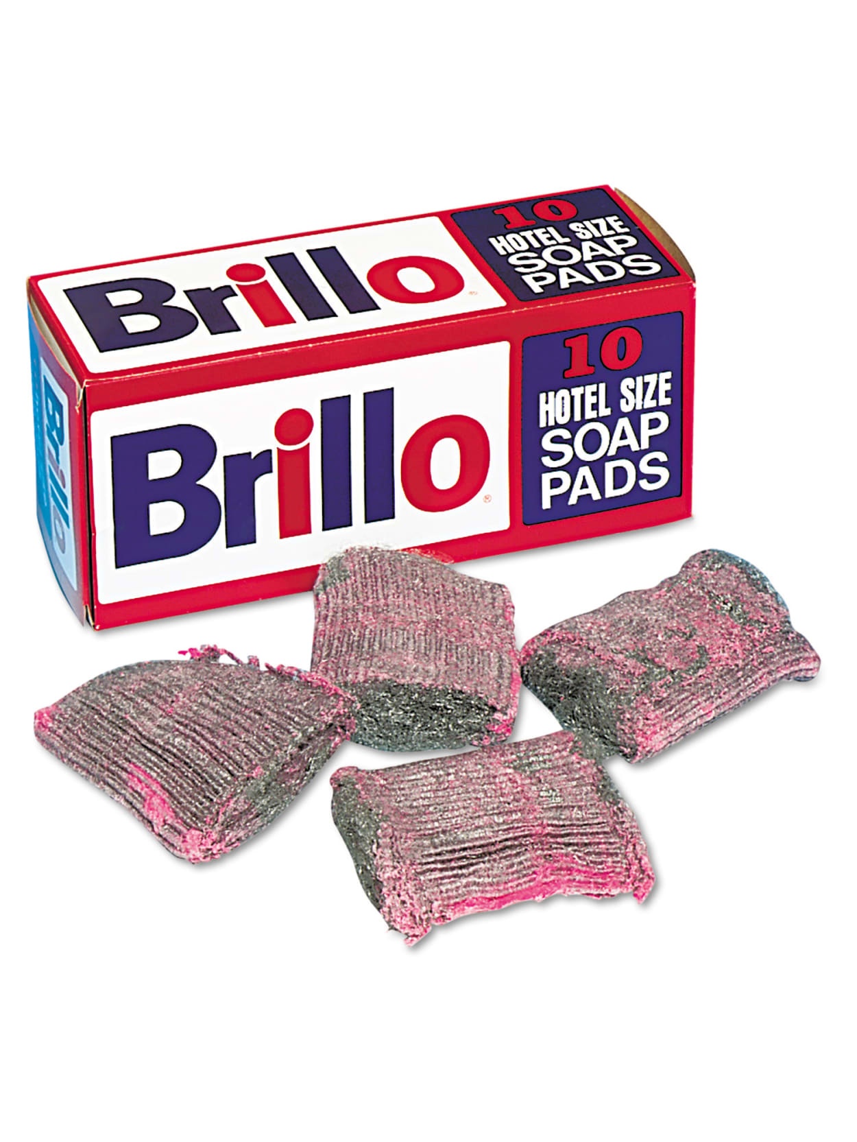Brillo Hotel Size Steel Wool Soap Pads 4 X 4 Charcoalpink 10 Pads