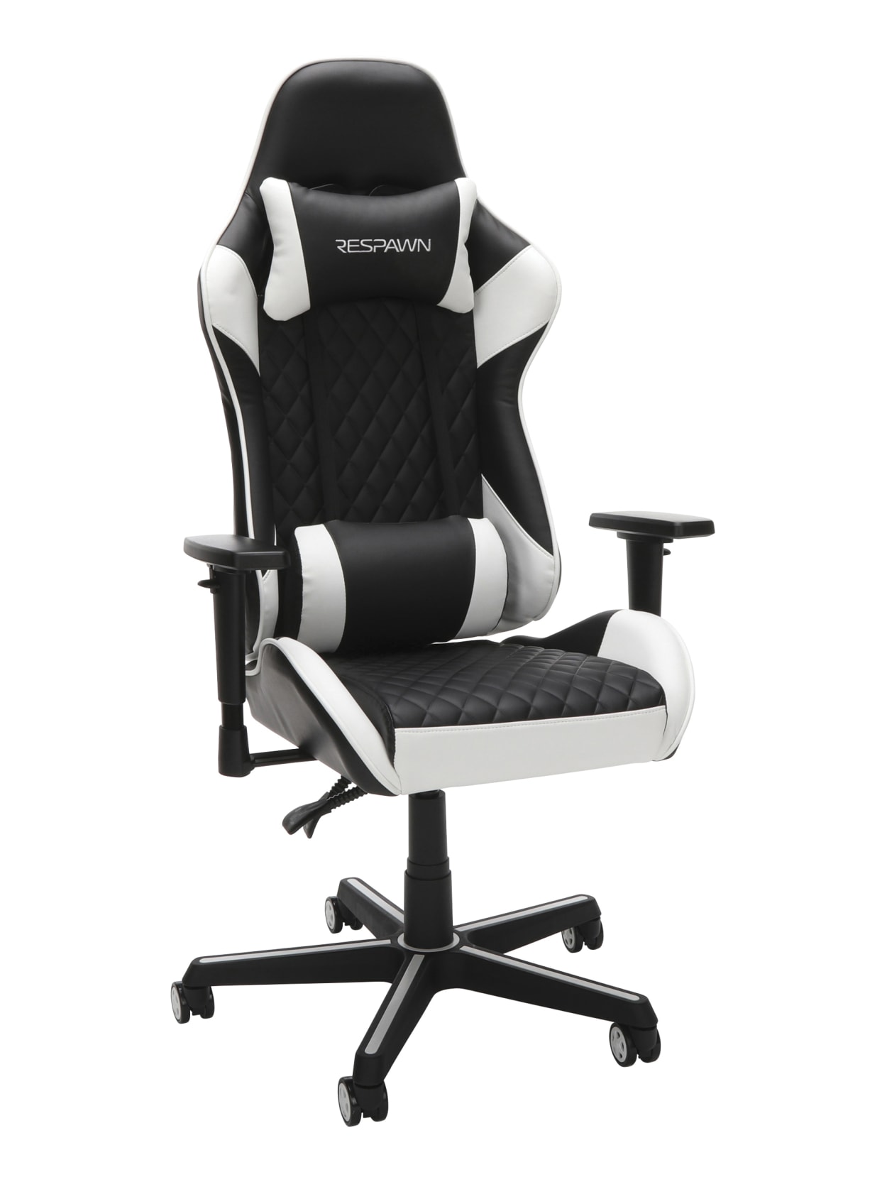 Respawn 100 Racing Style Bonded Leather Gaming Chair Whiteblack Office Depot