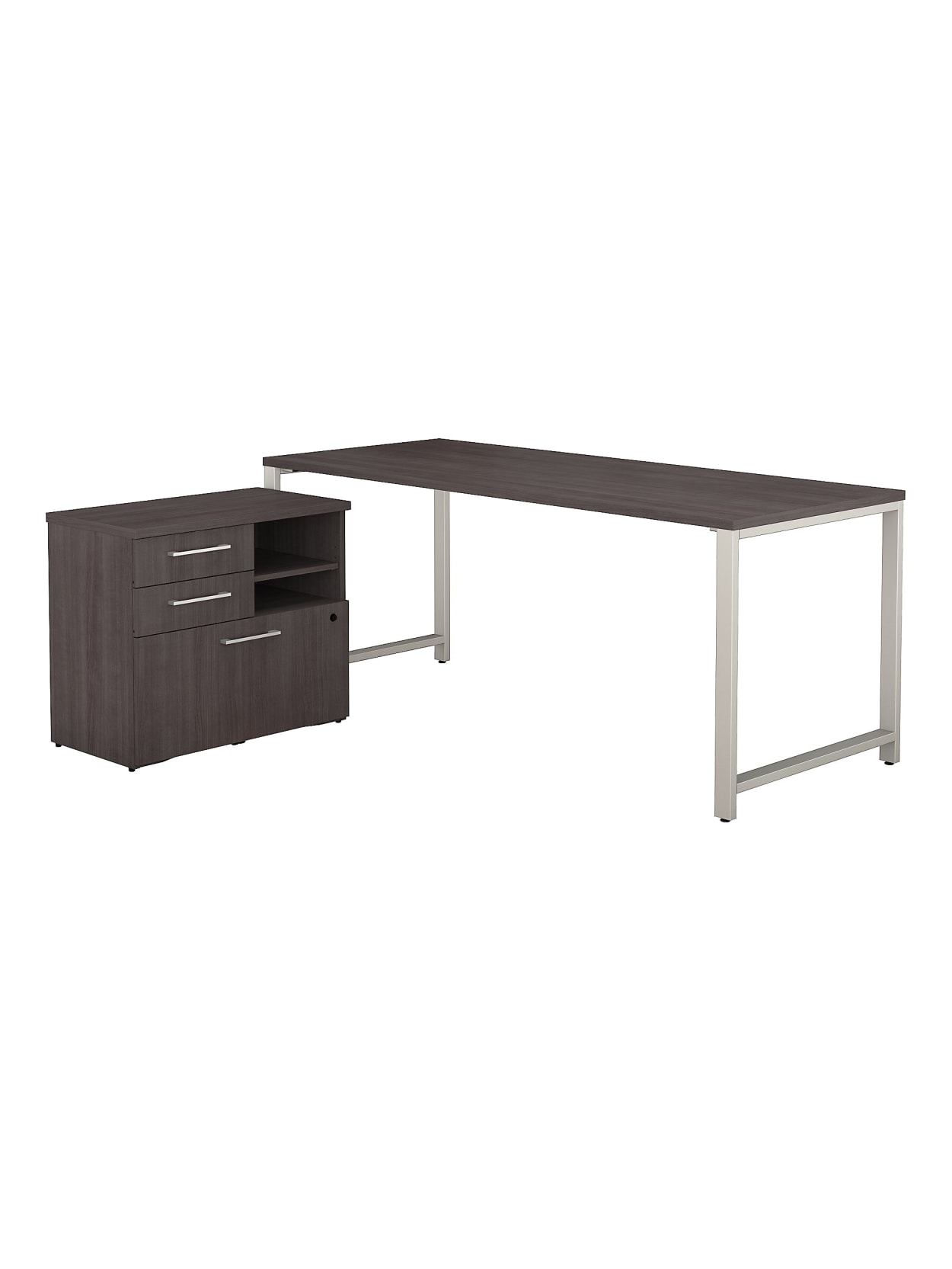 Bush Business Furniture 400 Series Table Desk With Storage 72 W X 30 D Storm Gray Standard Delivery Office Depot