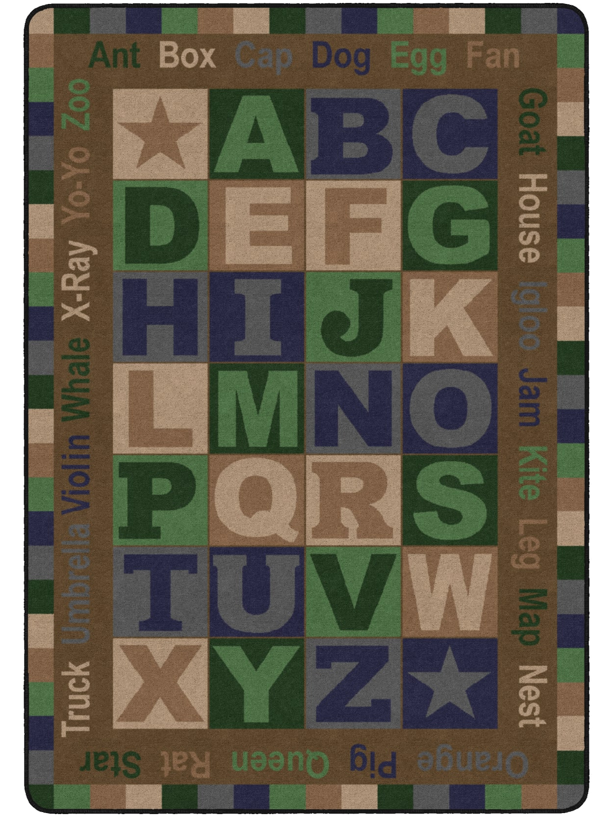 Flagship Carpets Abc Words Rug 7 6 X 12 Tranquility Office Depot