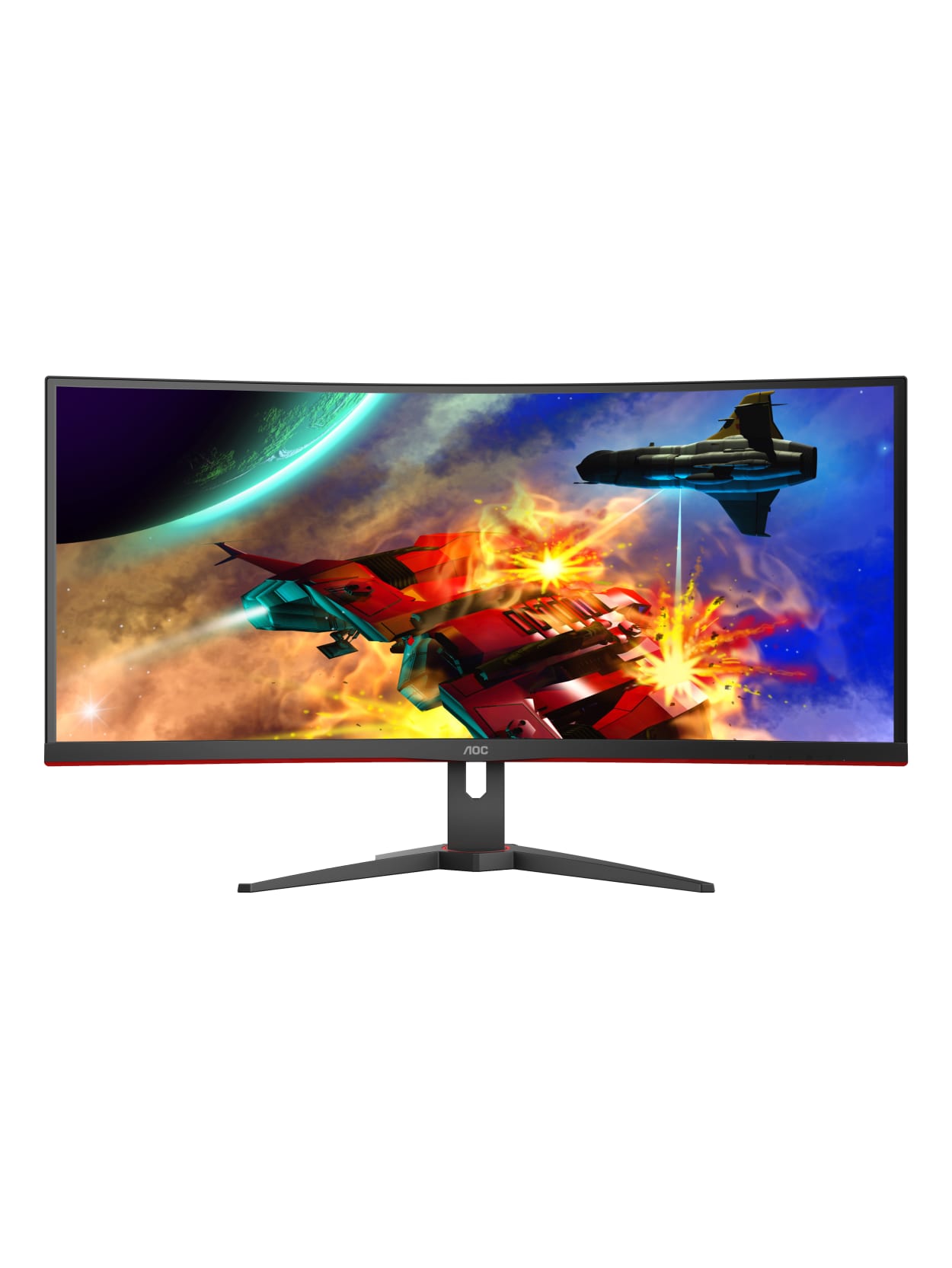 Aoc 34 Lcd Curved Gaming Monitor Freesync Cq34g2e Office Depot