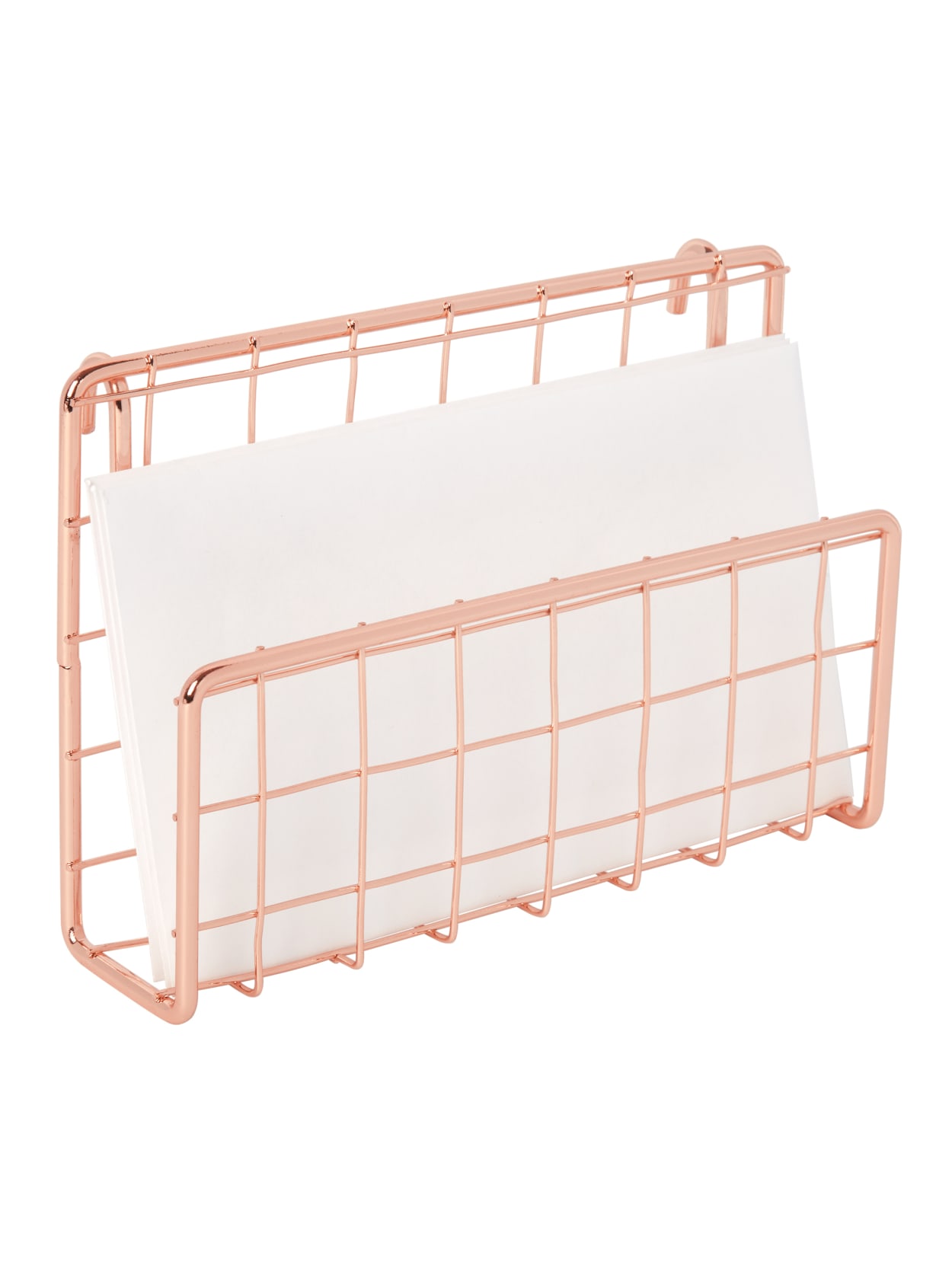 Realspace Rose Gold Wire Hanging Organizer System Letter Sorter