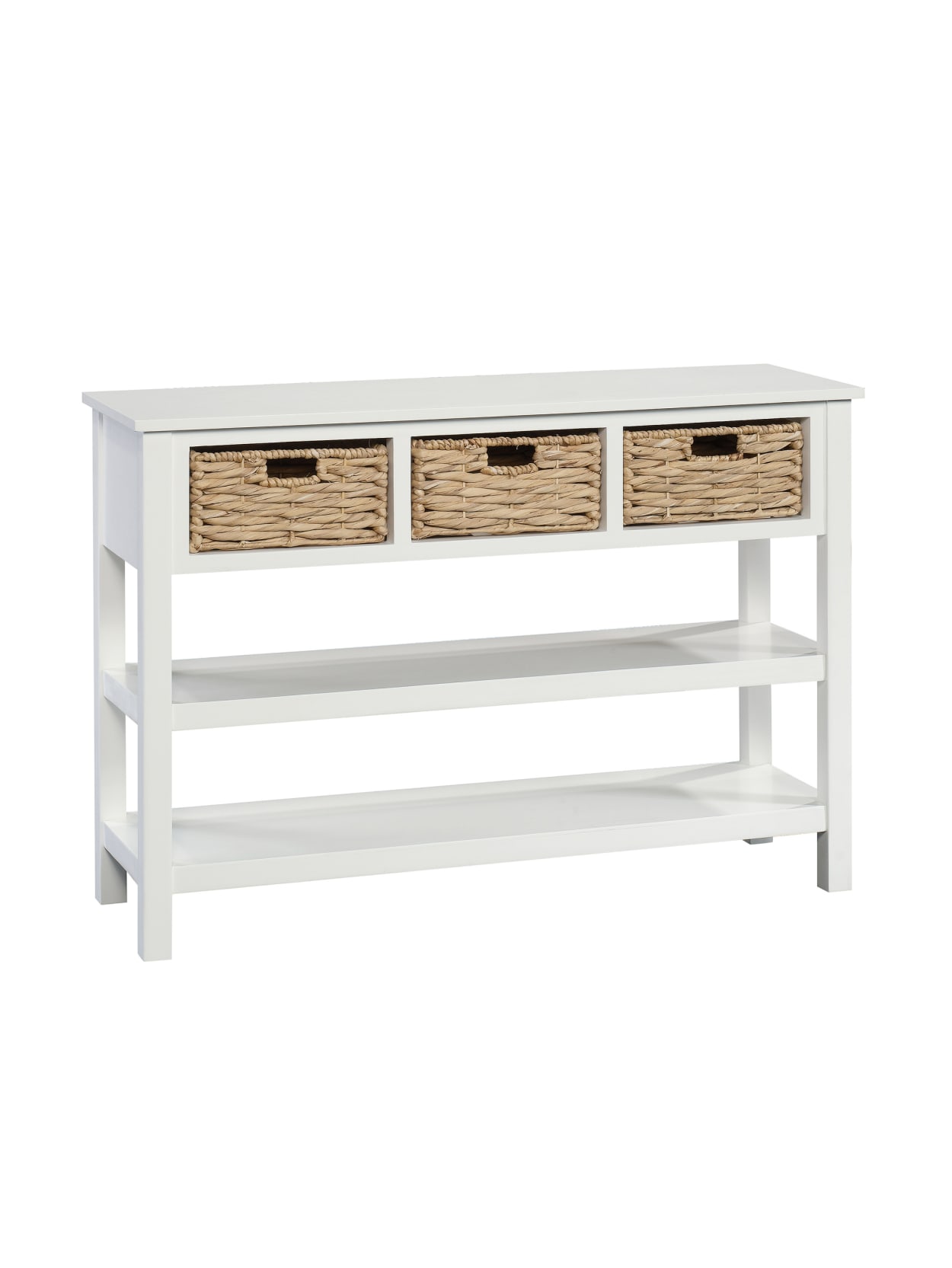 Sauder Cottage Road Console Table With Wicker Baskets 3 Fixed Shelves White Office Depot You can also choose from solid wood. sauder