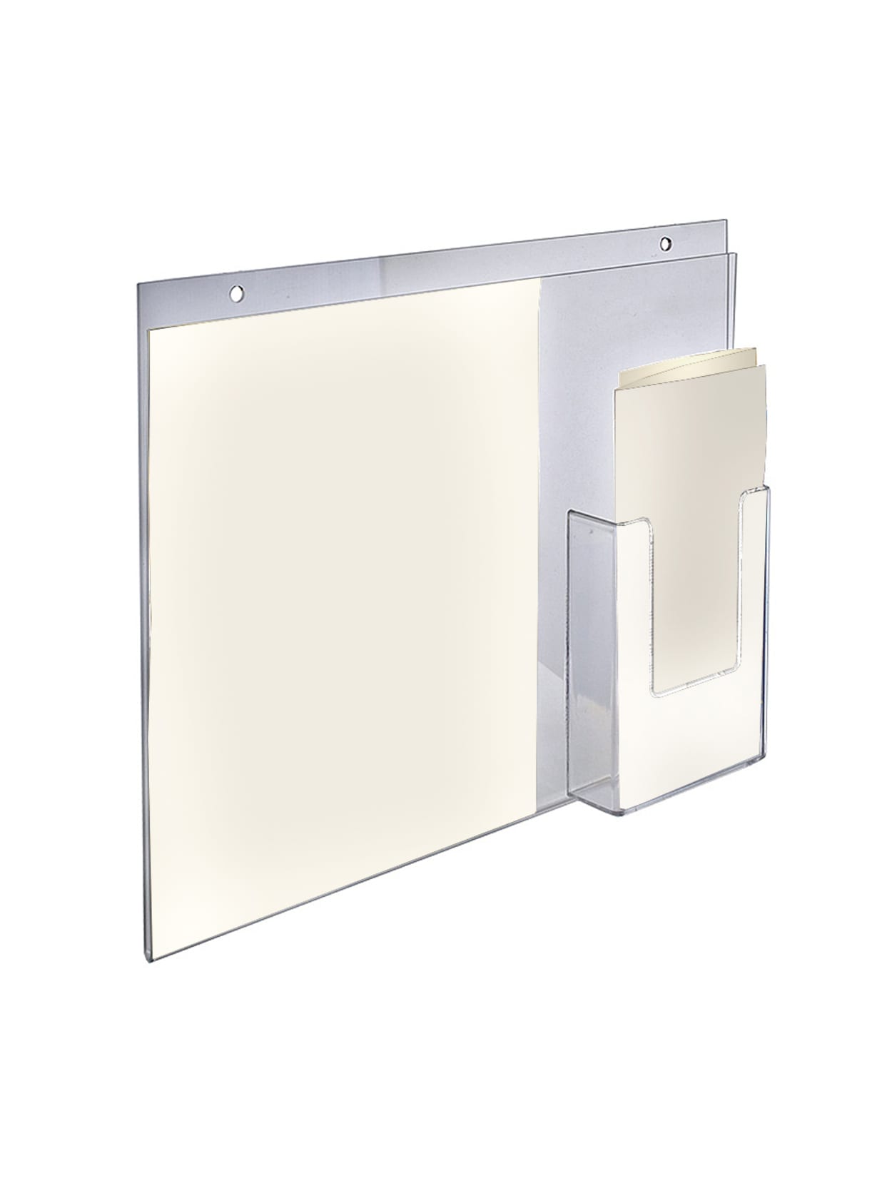 Azar Displays Wall Mount Brochure Holders With Trifold Pocket 11 H X 14 W X 14 D Clear Pack Of 2 Holders Office Depot